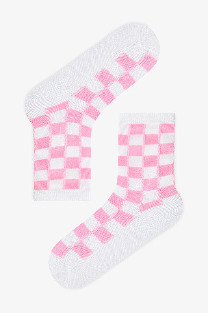 Renkli Kız Çocuk Bright Checkerd 3'lü Soket Çorap