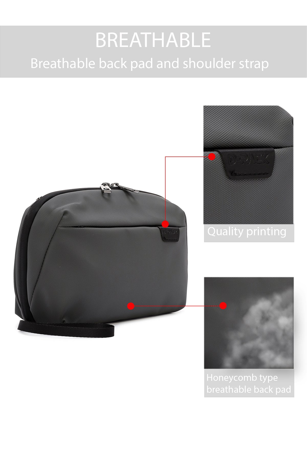 D-pack Erkek Gri Kumaş El Çantası