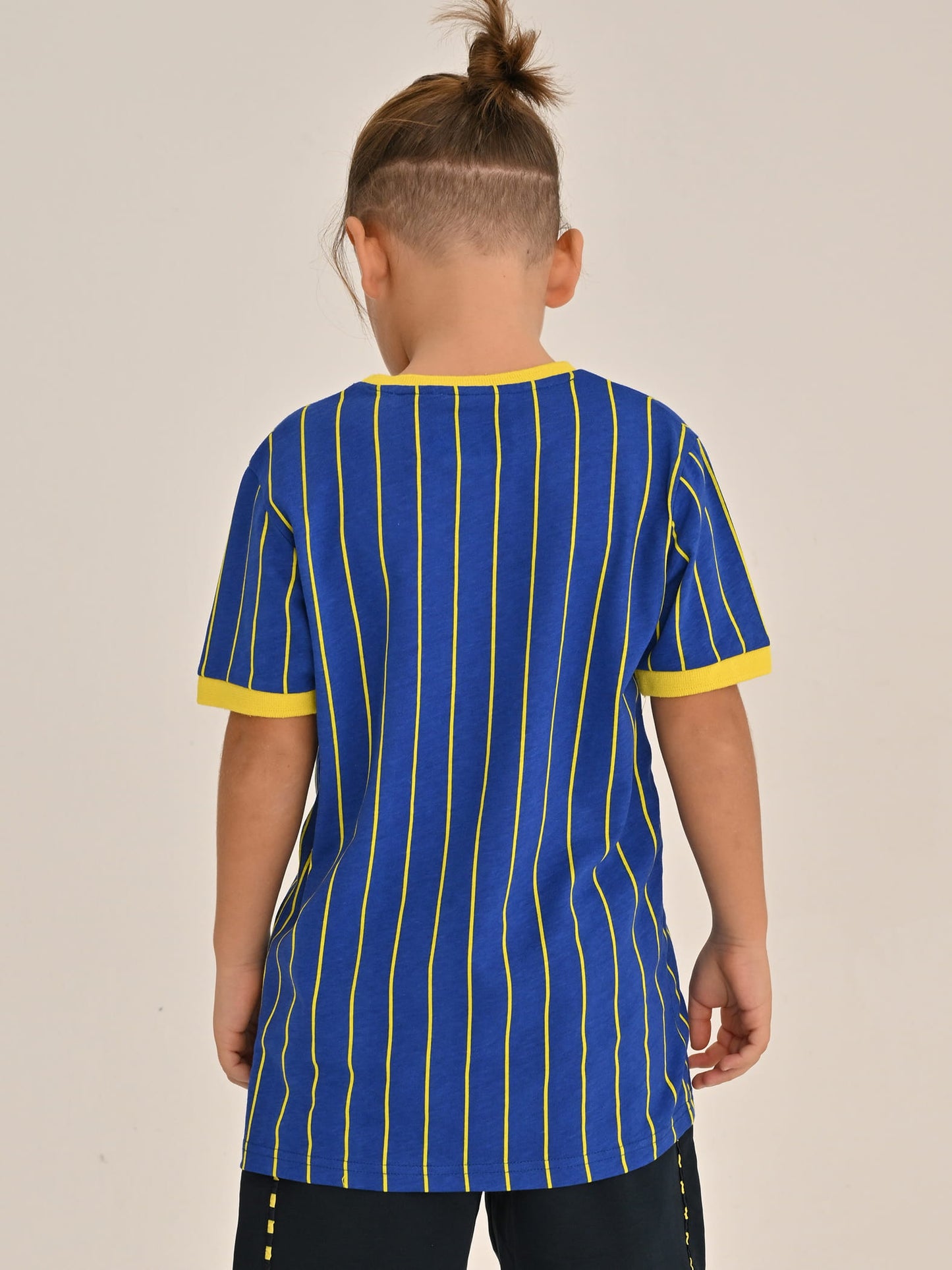 Fenerbahçe Mavi Kolej Çizgili Çocuk Tshirt