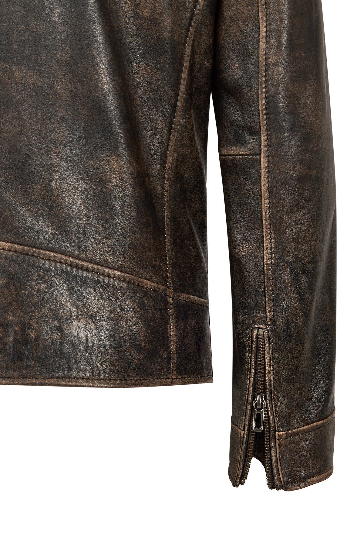 Carter Erkek Kahverengi Biker Deri Mont