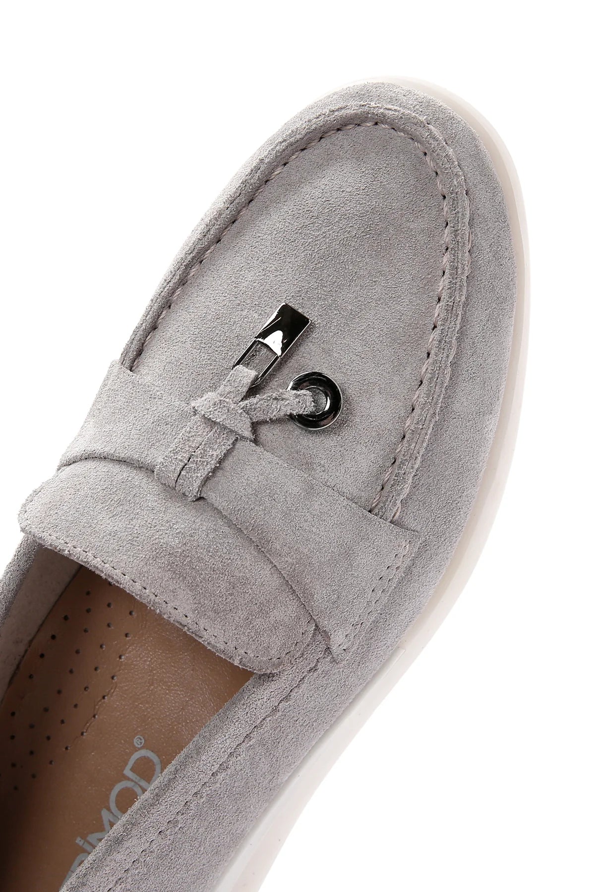 Kadın Vizon Tokalı Süet Deri Comfort Loafer