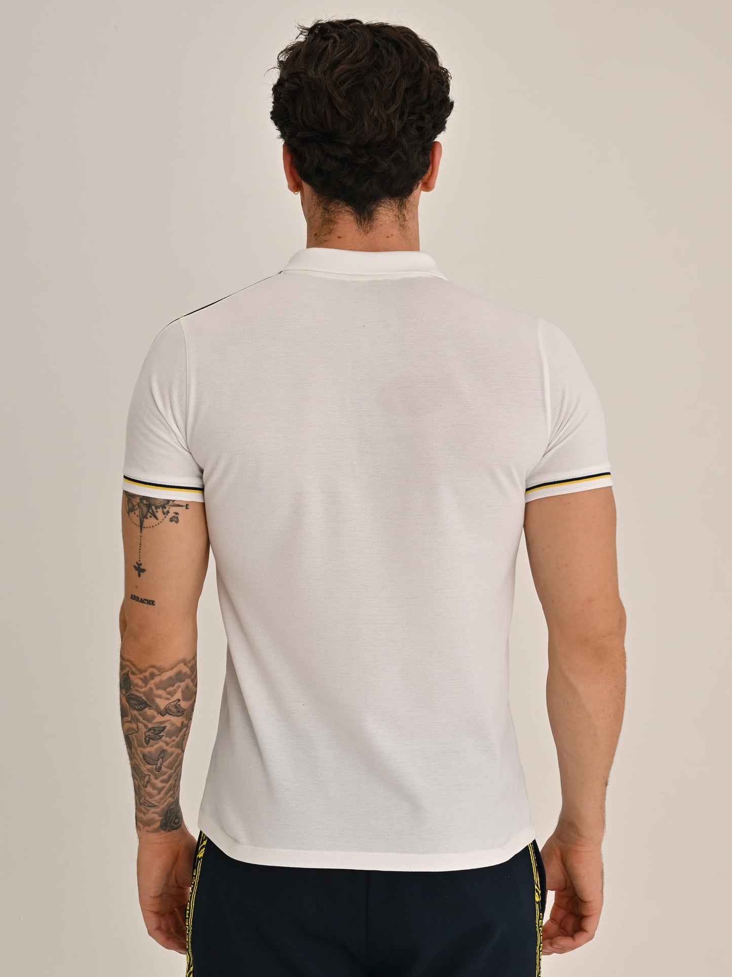 Fenerbahçe Beyaz Tribün Çift Biyeli Erkek Polo Tshirt