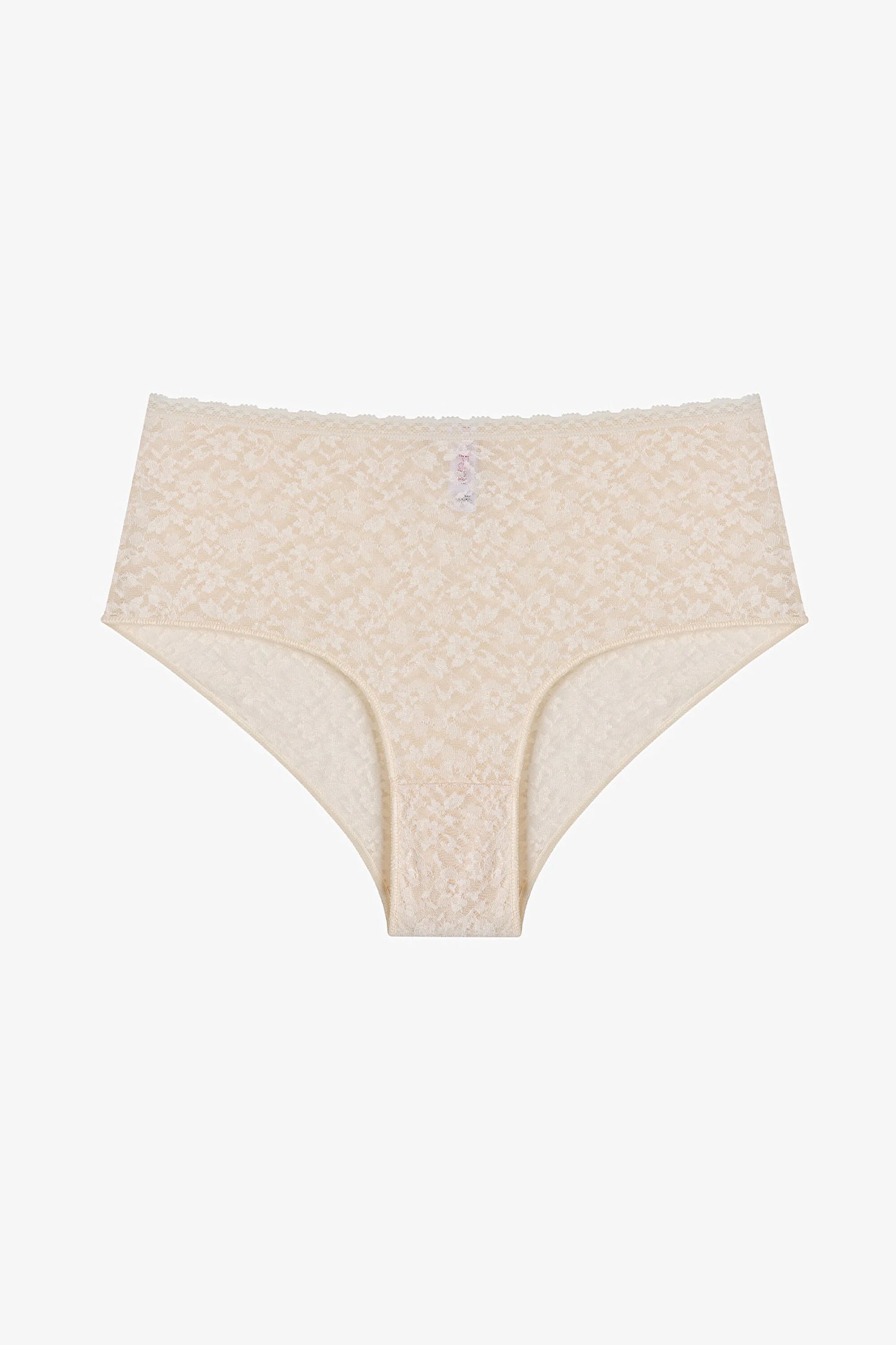 Bej Easy Lace Dantel Yüksek Bel Slip Külot