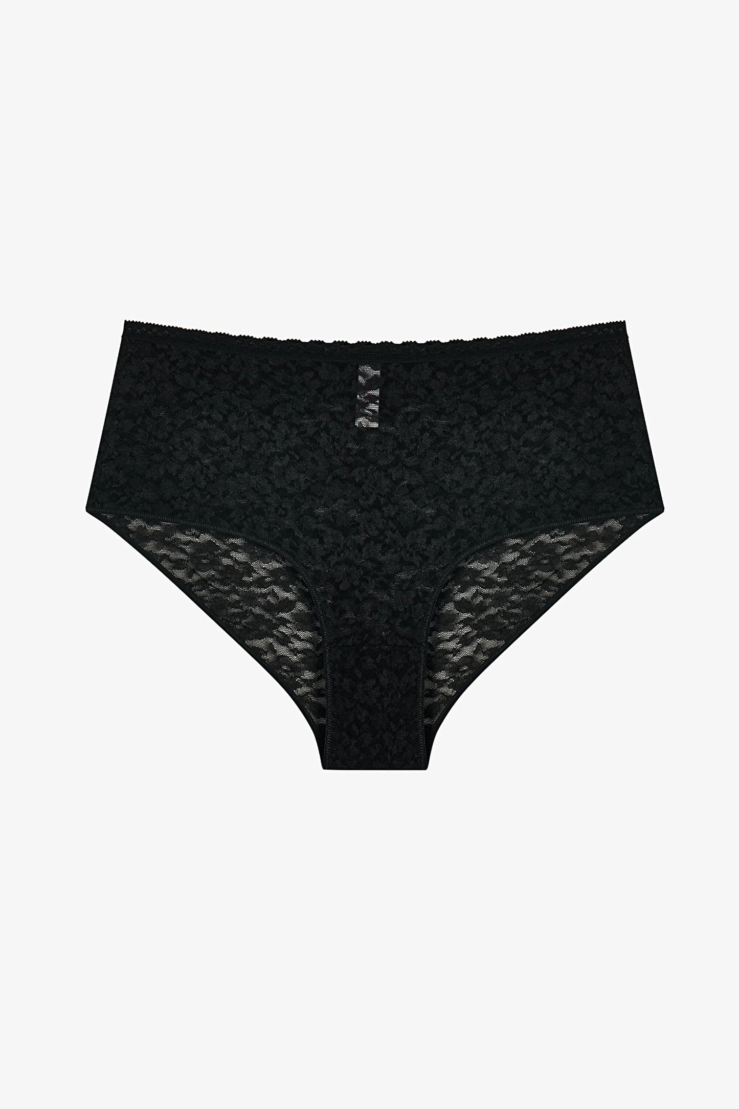 Siyah Easy Lace Dantel Yüksek Bel Slip Külot
