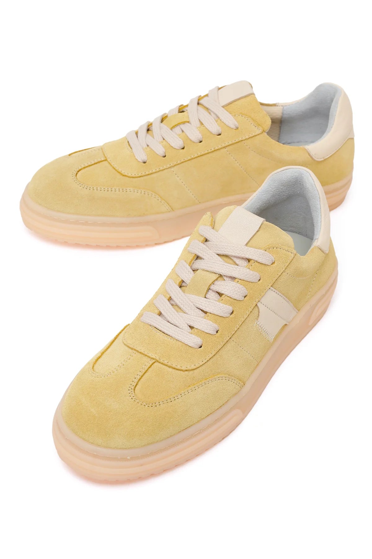 Kadın Sarı Bağcıklı Süet Deri Sneaker