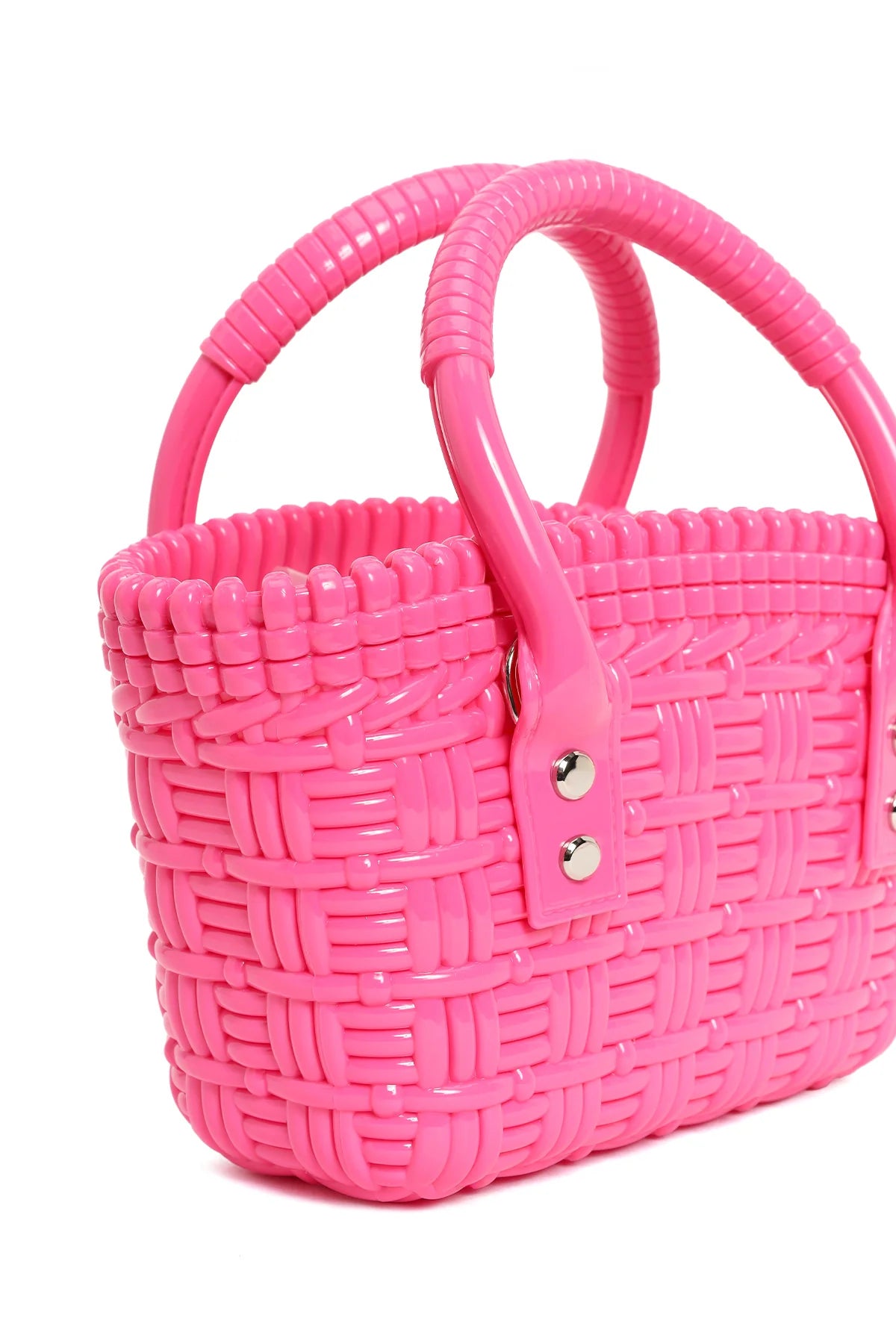 Kadın Pembe Uzun Askılı Mini Jelly Kol Çantası