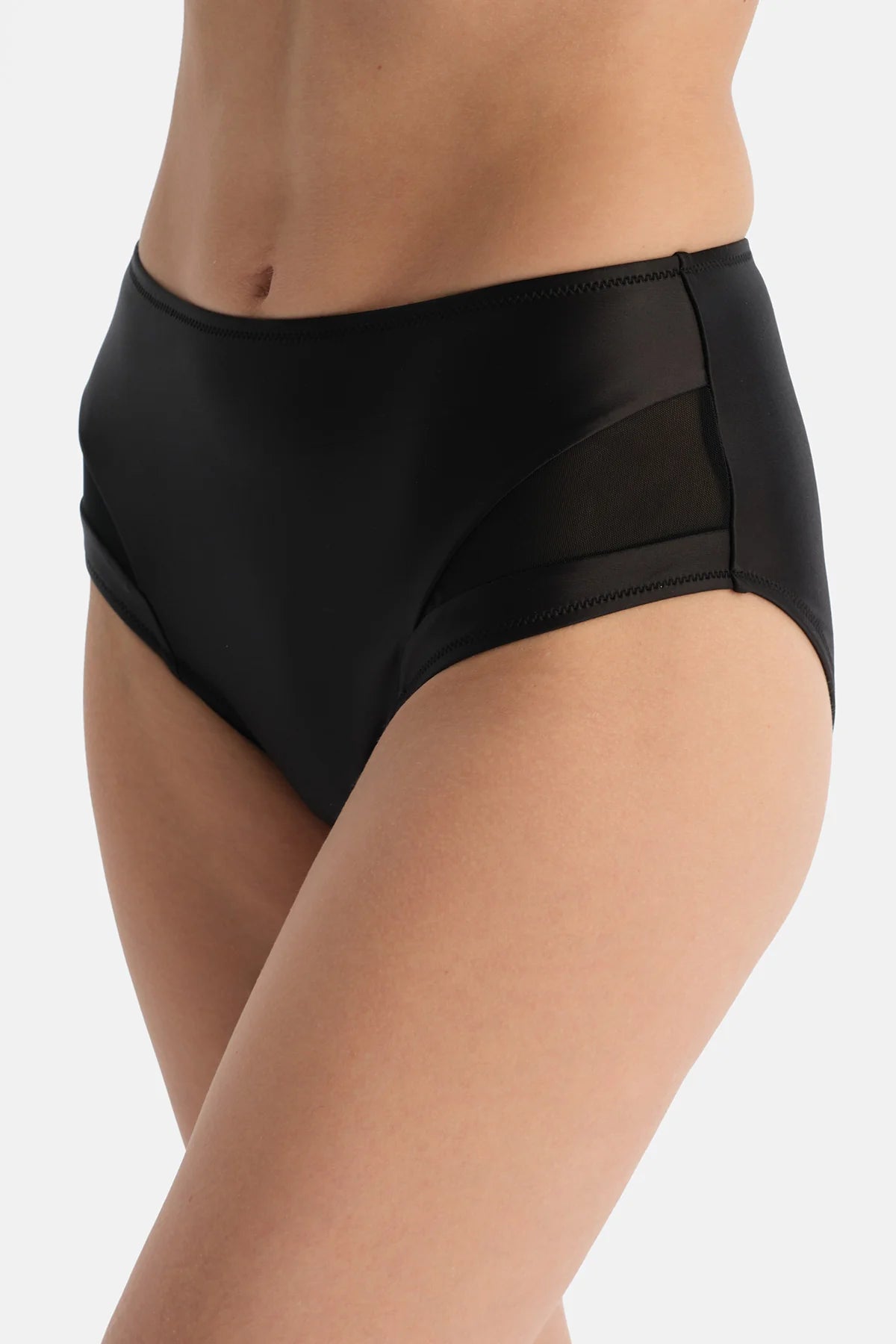 Tül Detayli Yüksek Bel Bikini Alt