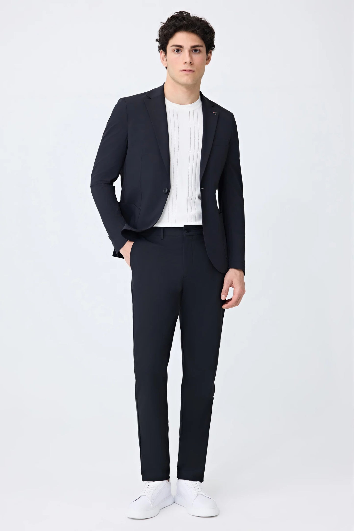 Tween Relaxed Fit (pilesiz) Siyah Düz Kumaş Pantolon