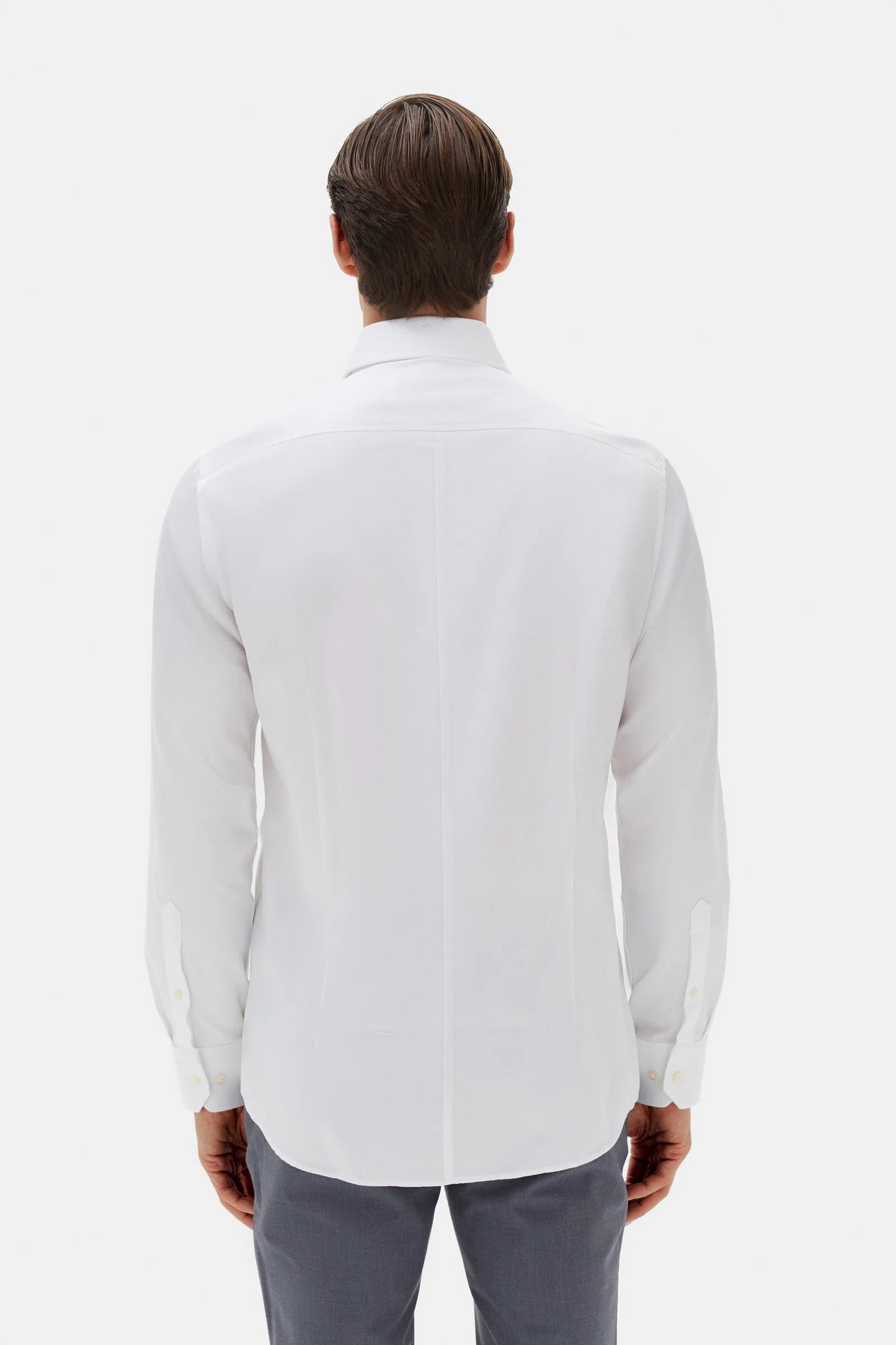 Damat Slim Fit Beyaz Düz Nano Care Gömlek