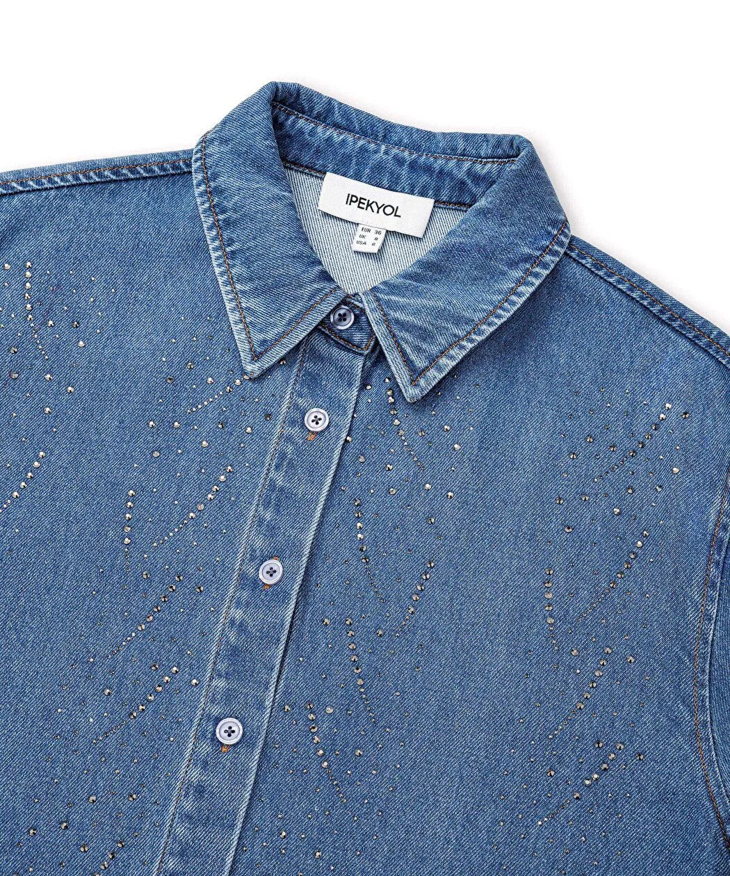Mavi Hotfix Baskılı Denim Gömlek Is1260025256629 | Ipekyol
