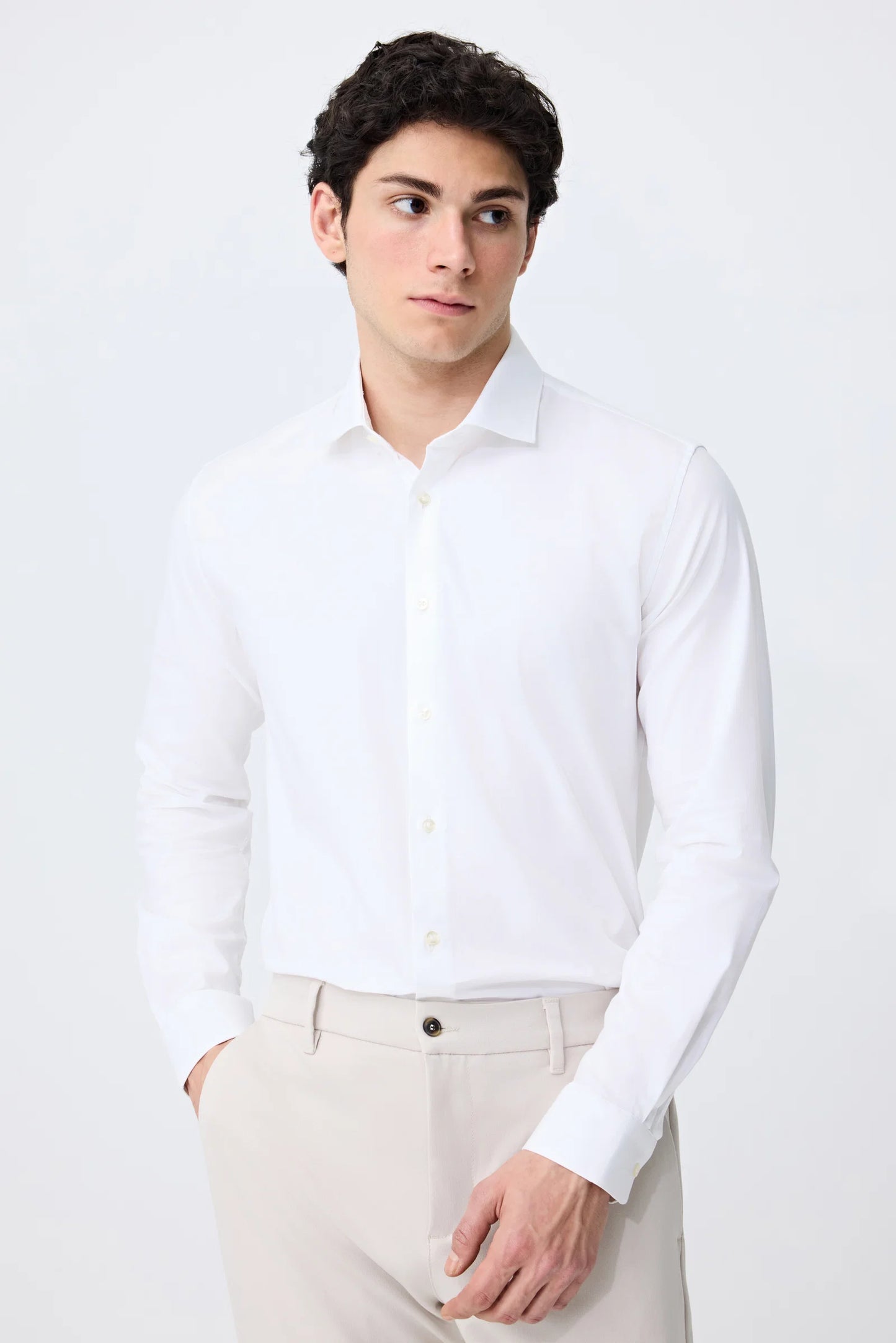 Tween Slim Fit Beyaz Armürlü Gömlek