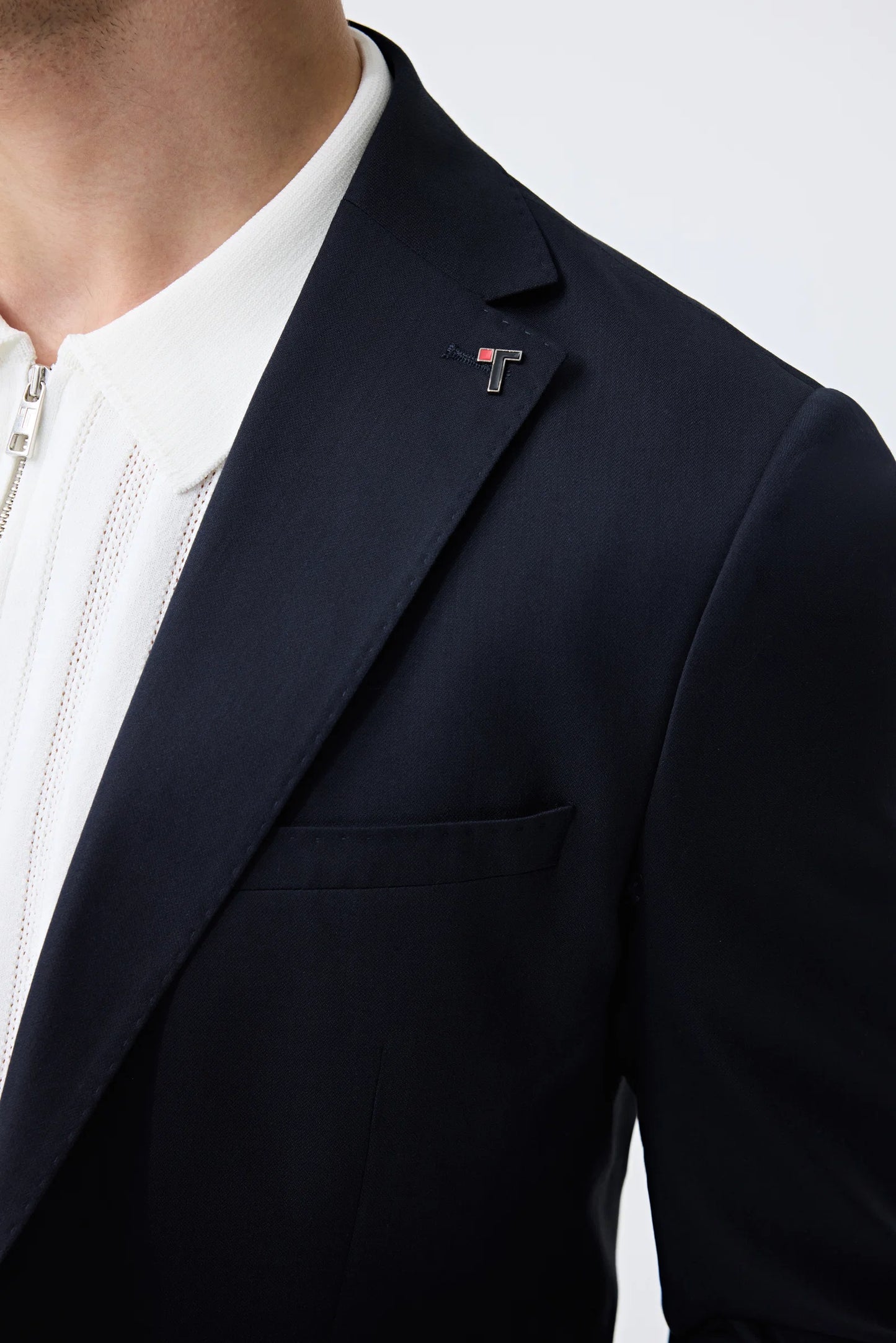 Tween Slim Fit Lacivert Armürlü Takim Elbise