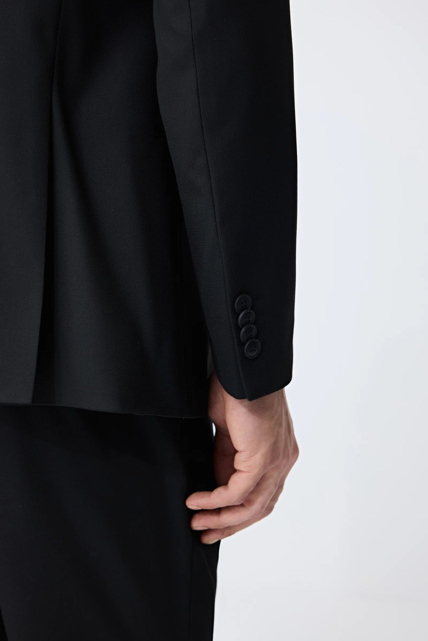 Tween Slim Fit Siyah Armürlü Takim Elbise