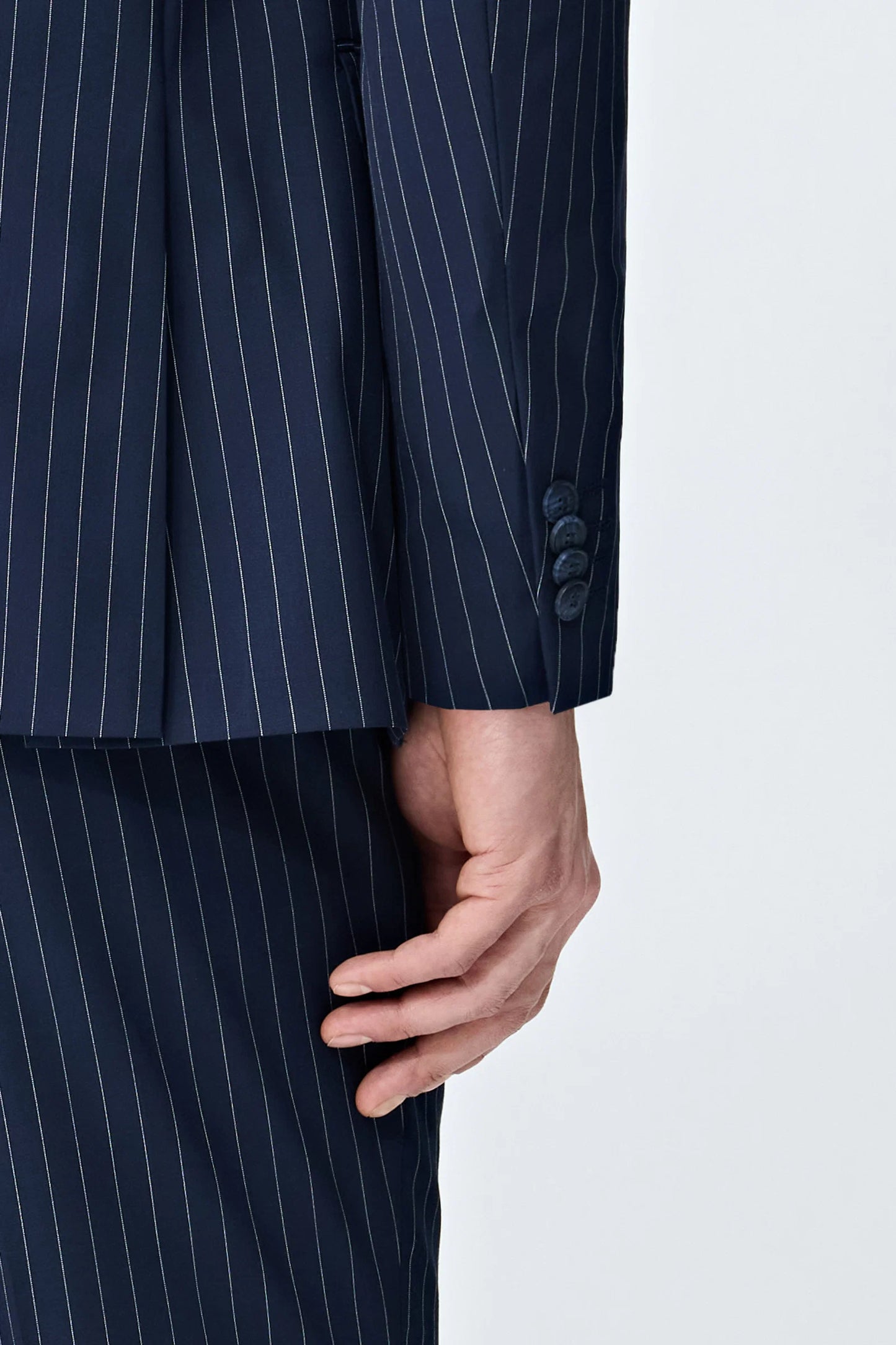 Tween Slim Fit Lacivert Çizgili Takim Elbise