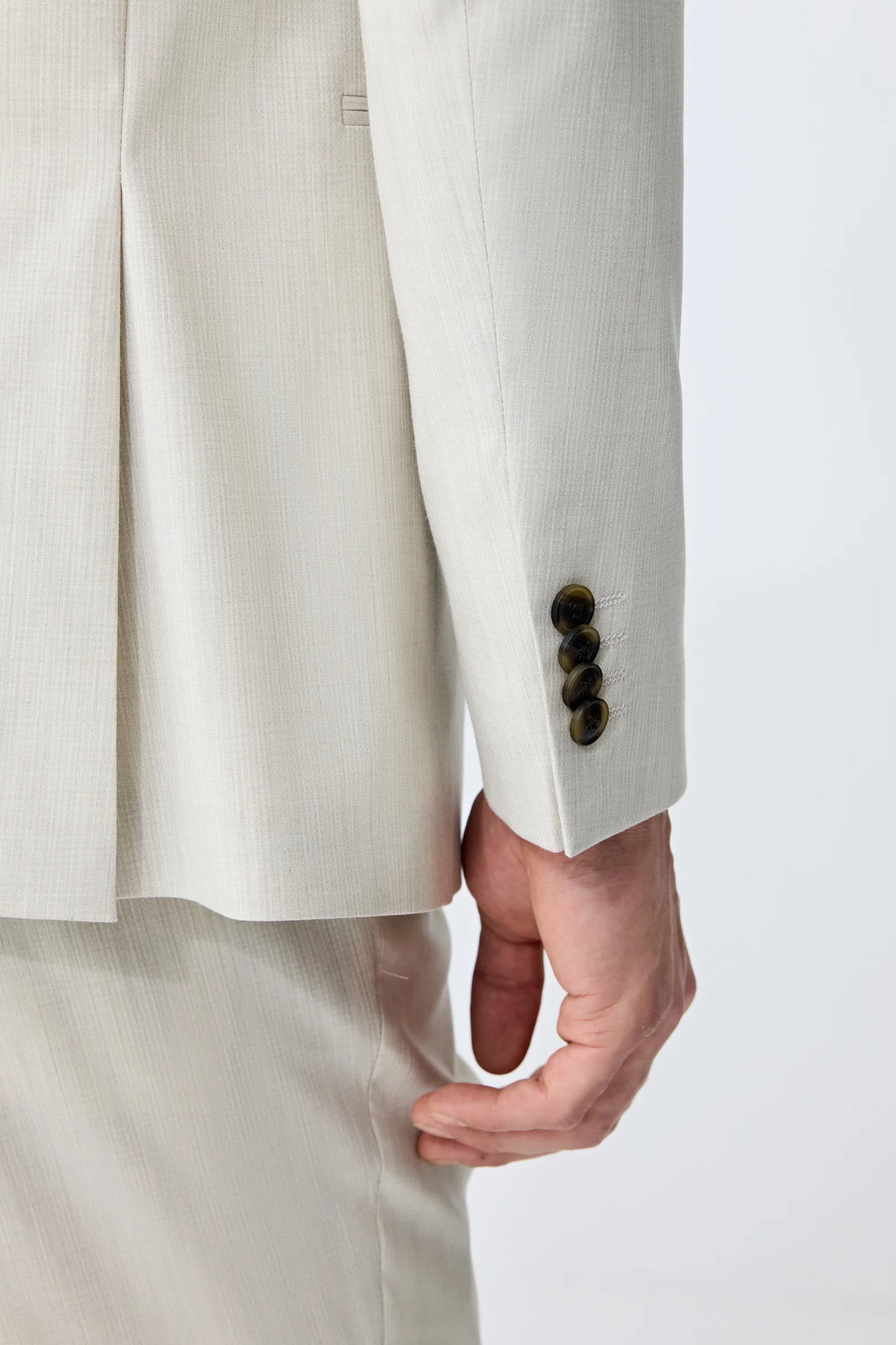Tween Slim Fit Bej Armürlü Takim Elbise