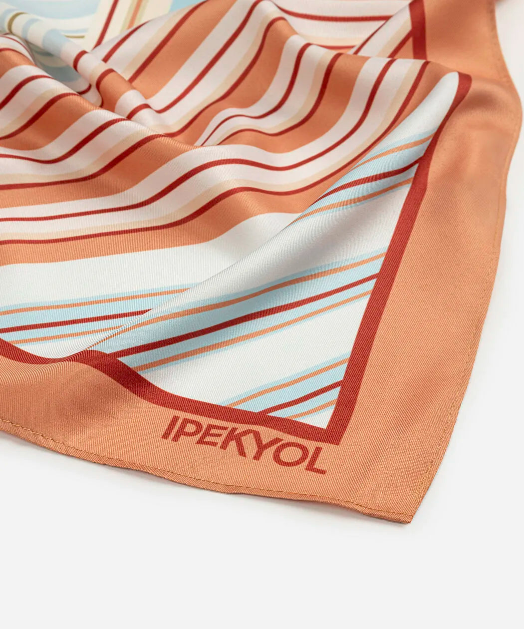 Turuncu Çizgi Desen Colorblock Eşarp Is1260082027127 | Ipekyol