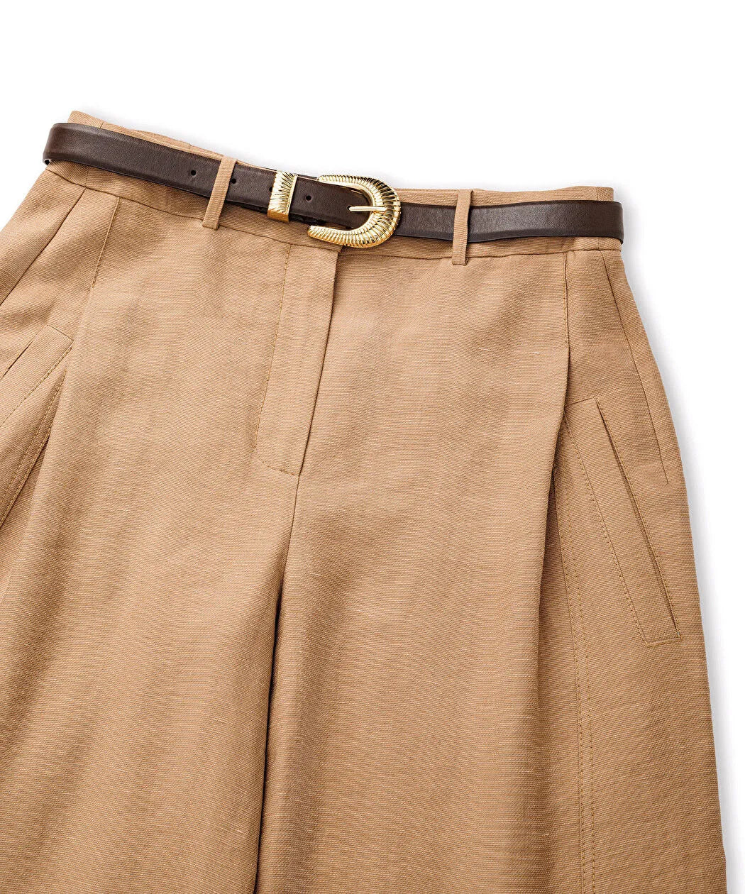 Natürel Kemerli Barrel Fit Pantolon Is1260003229003 | Ipekyol