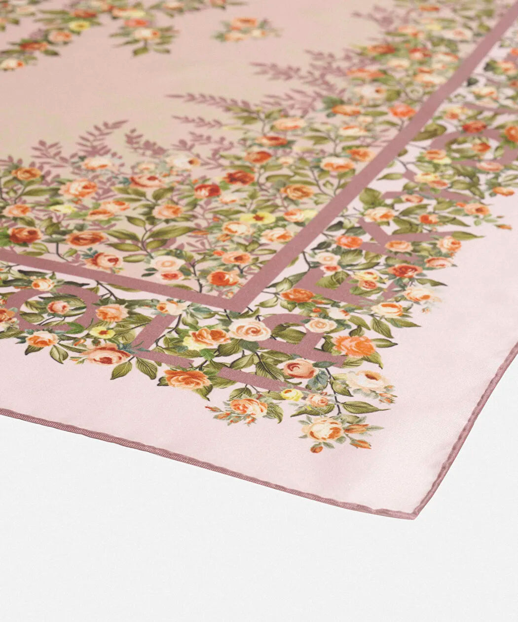 Pembe Çiçek Baskılı Ipek Eşarp I00000082039093 | Ipekyol
