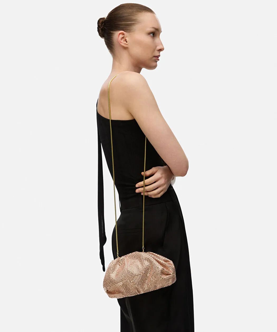 Bej Çıkarılabilir Askılı Strass Taşlı Clutch Is1260121015023 | Ipekyol