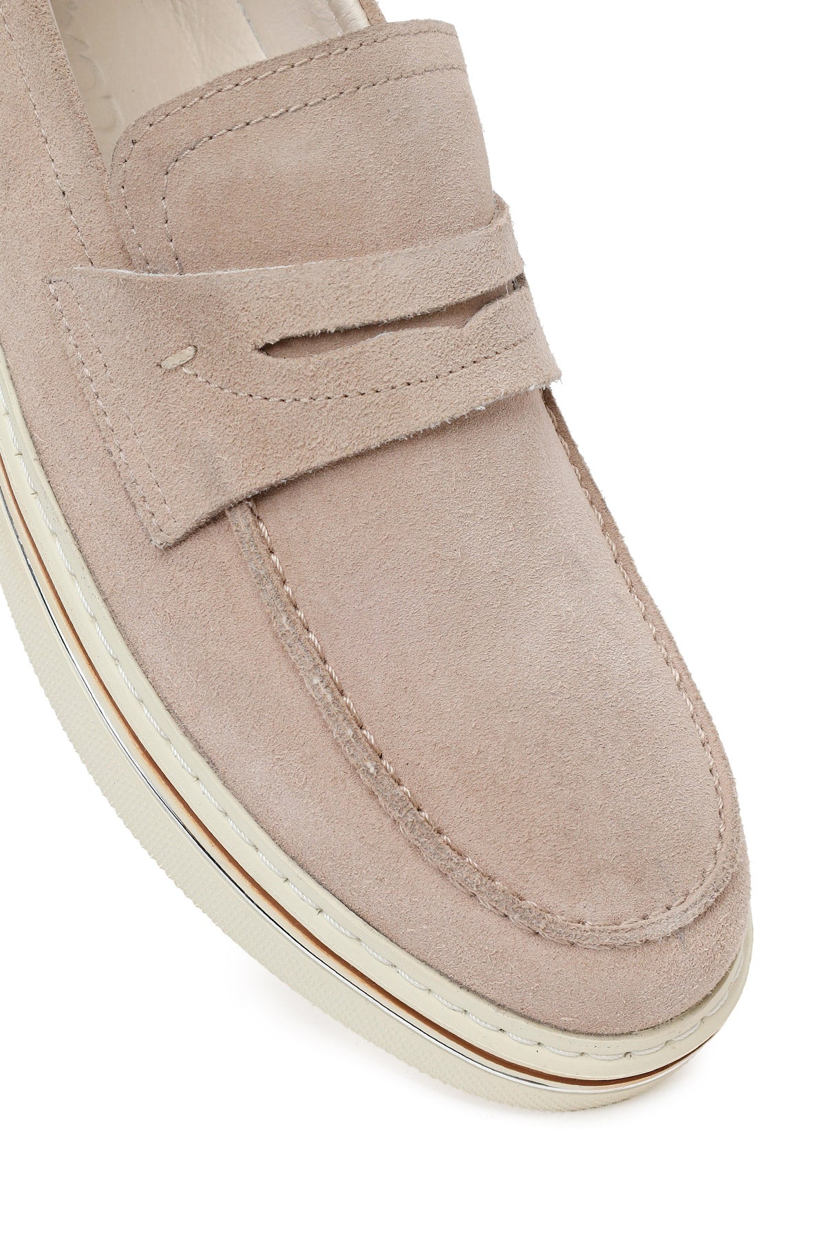 Erkek Bej Süet Deri Casual Loafer