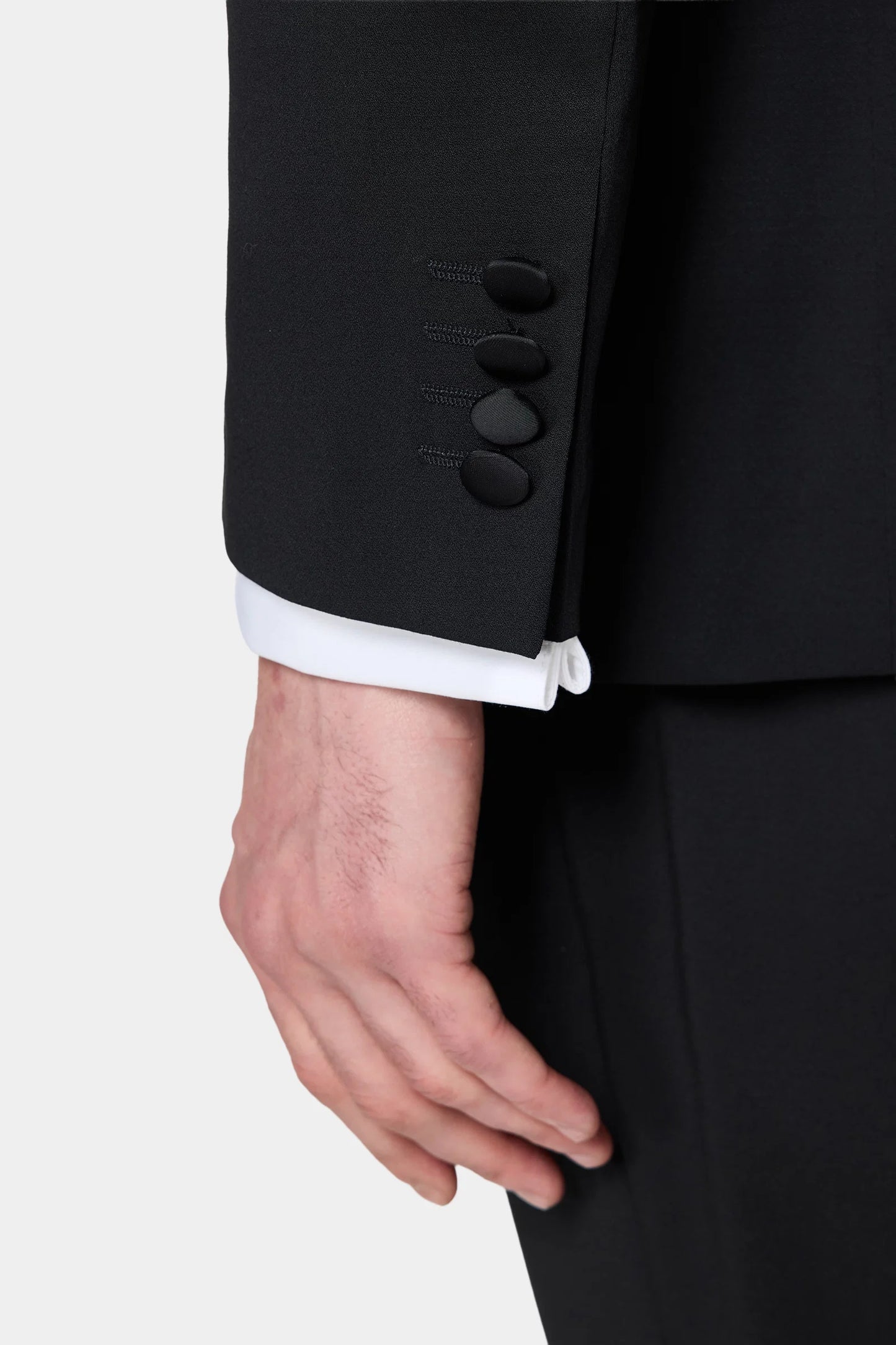 Tween Slim Fit Siyah Krep Desen Smokin Takim