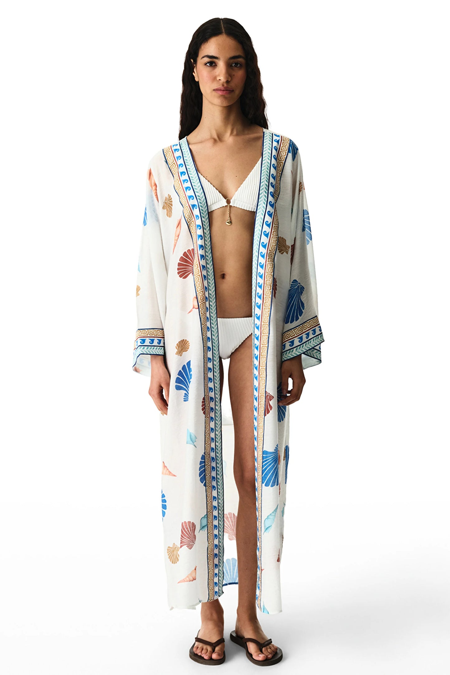 Renkli Santorini Kimono