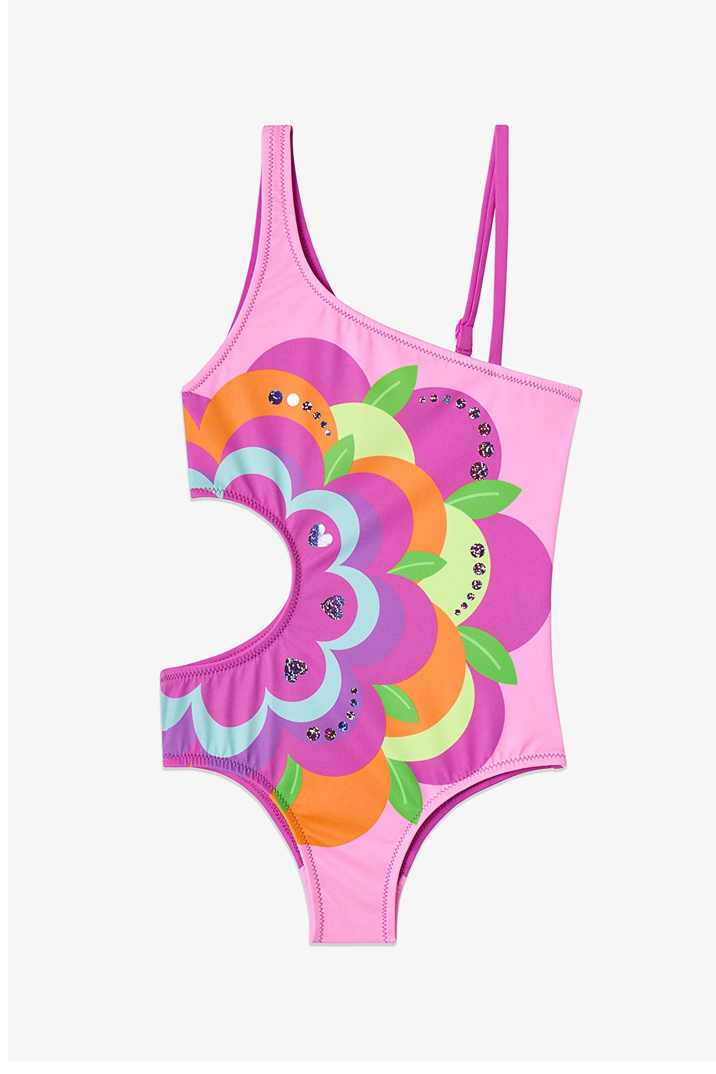 Pembe Kız Çocuk Flower Mayokini