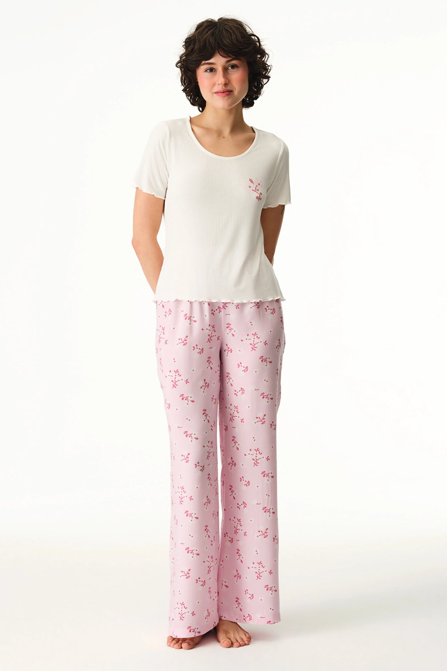 Pembe Chloe Pantolon Pijama Takımı