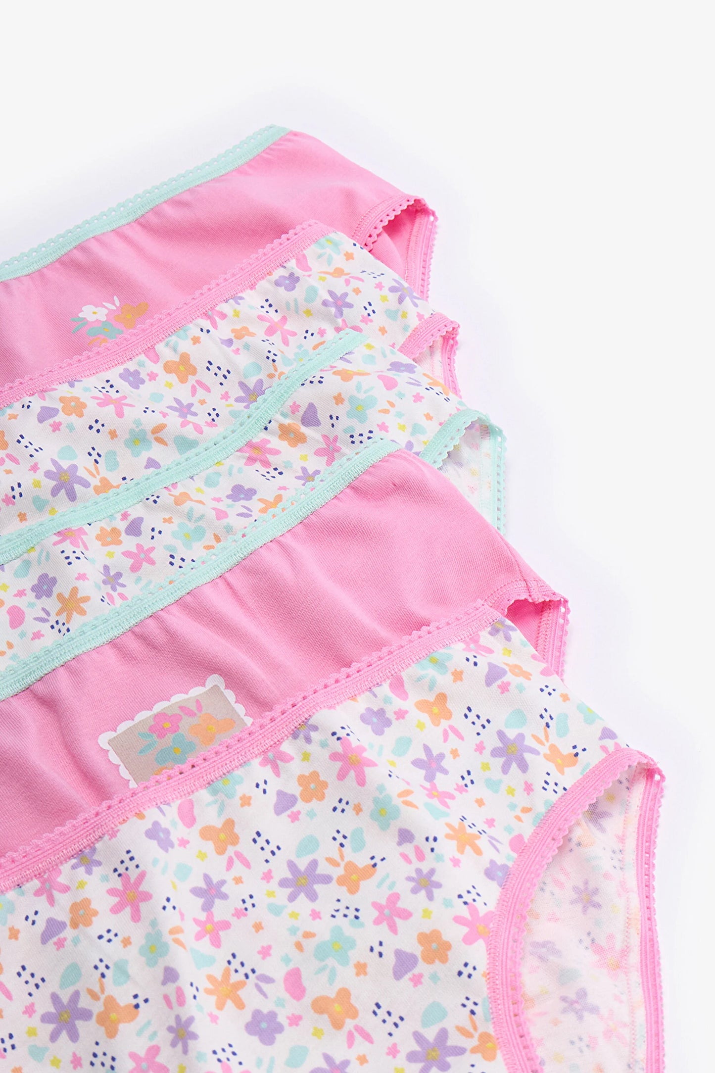 Pembe Kız Çocuk Popflower Pamuklu 5'li Slip Külot