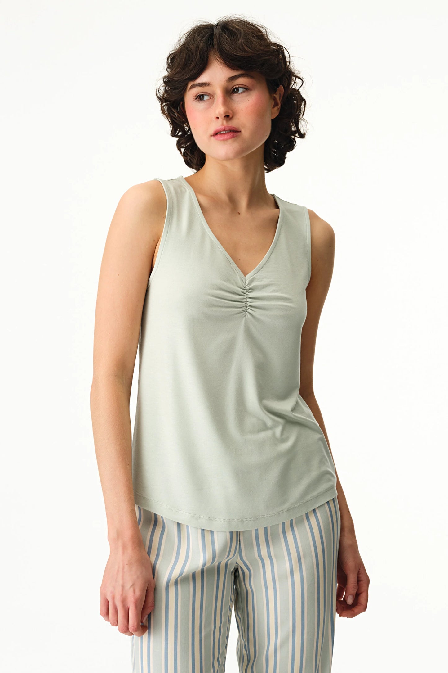 Açık Yeşili Serenity Solid Atlet Pijama Üstü