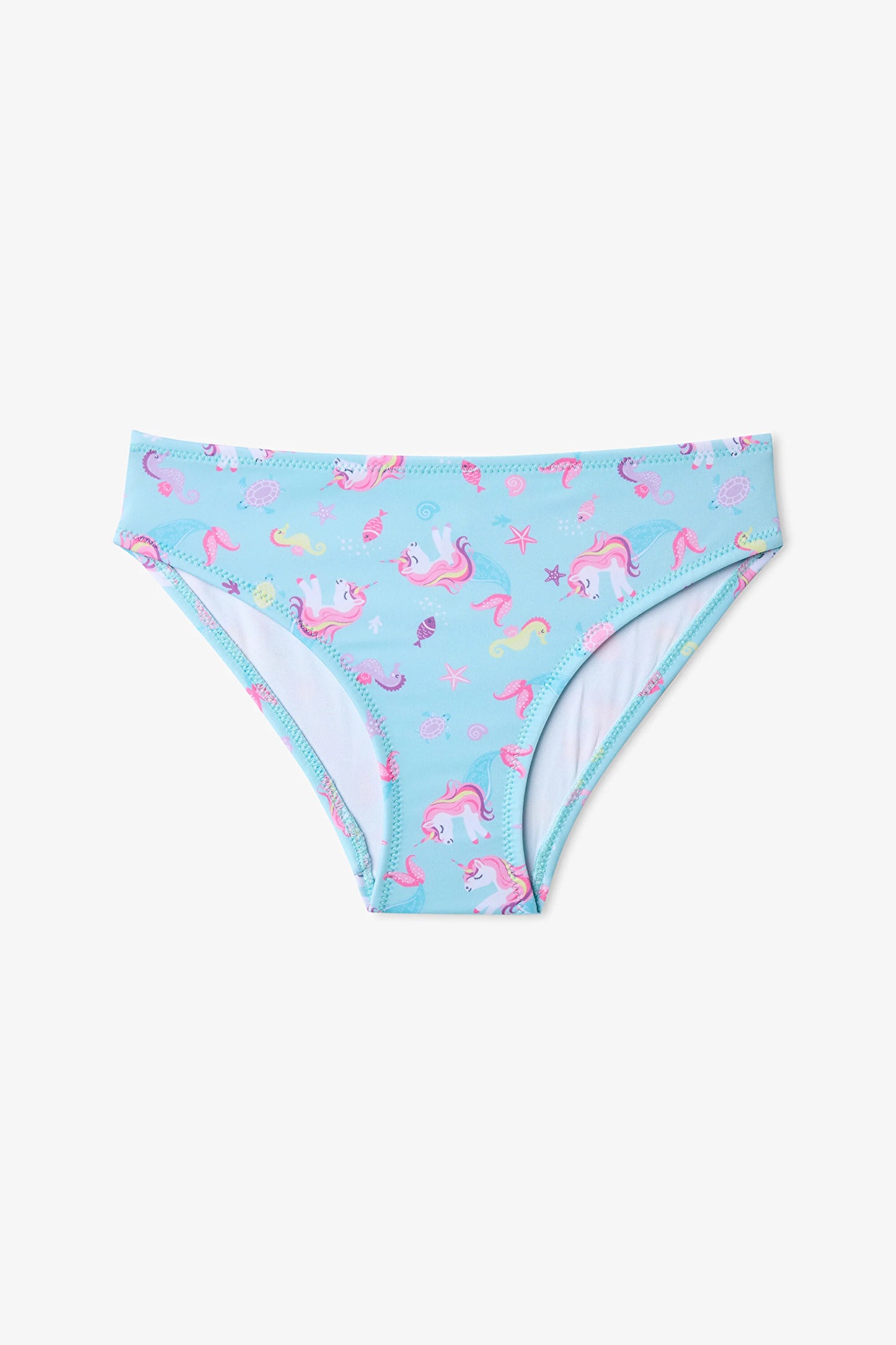 Renkli Kız Çocuk Unimermaid Halter Bikini Takımı