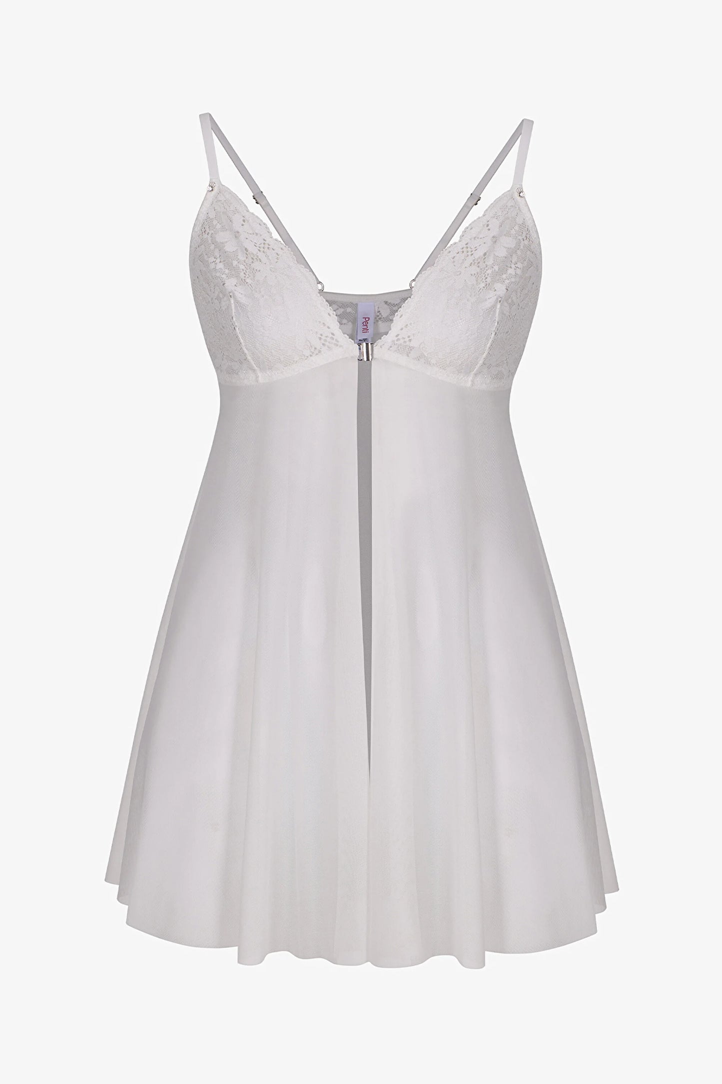 Kırık Beyaz Front Opening Babydoll