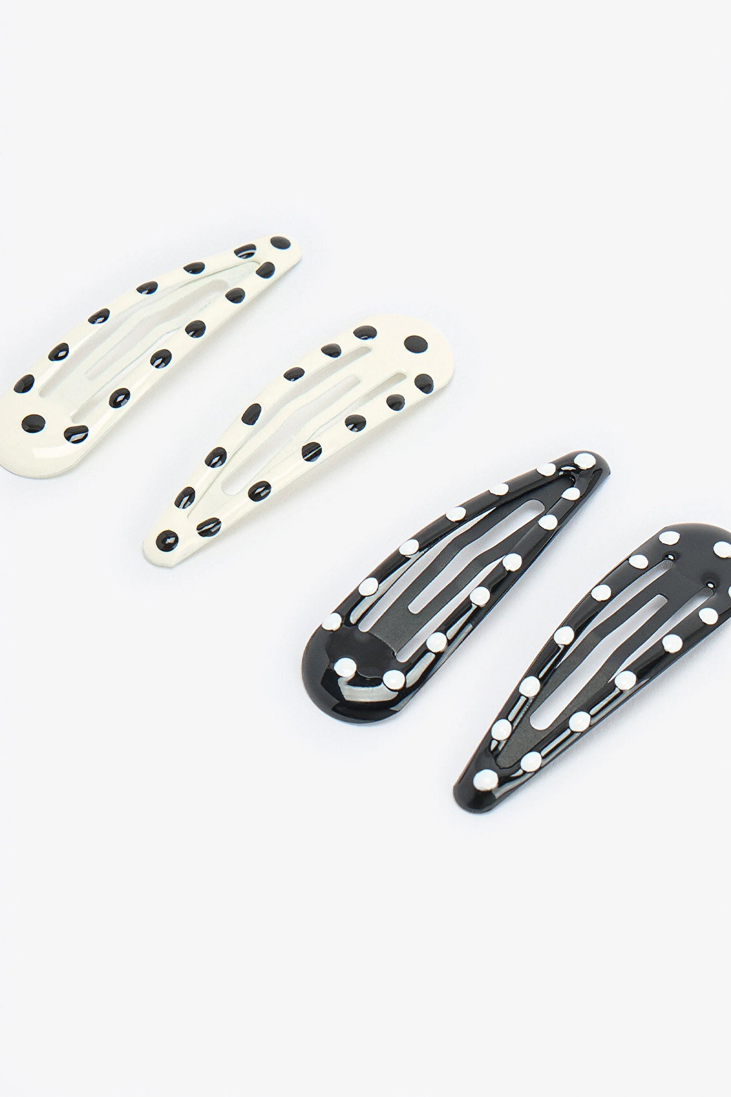 Beyaz - Siyah - Gri Polka Toka Set