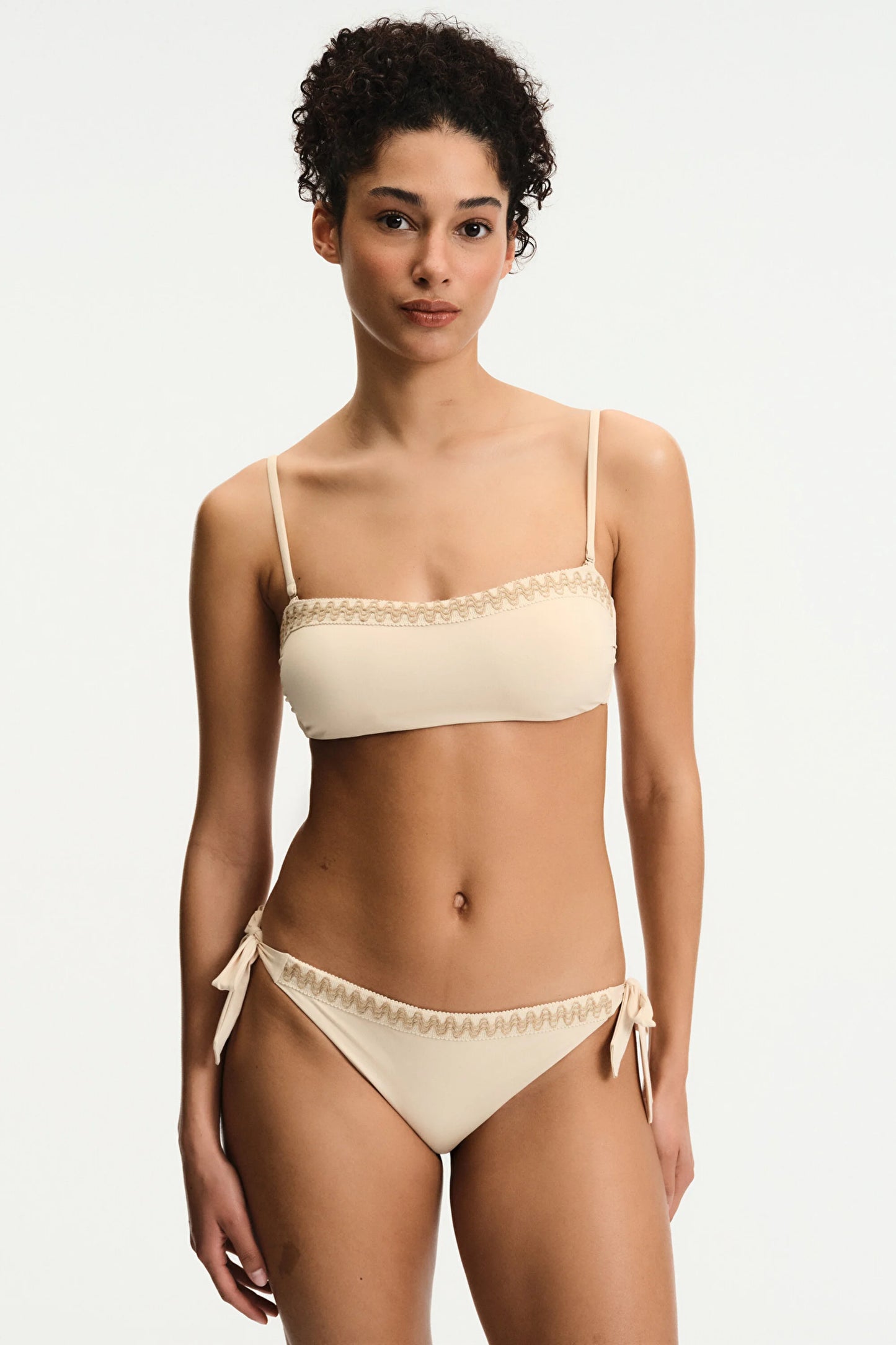Pastel Bej Kaia Straplez Bikini Üstü