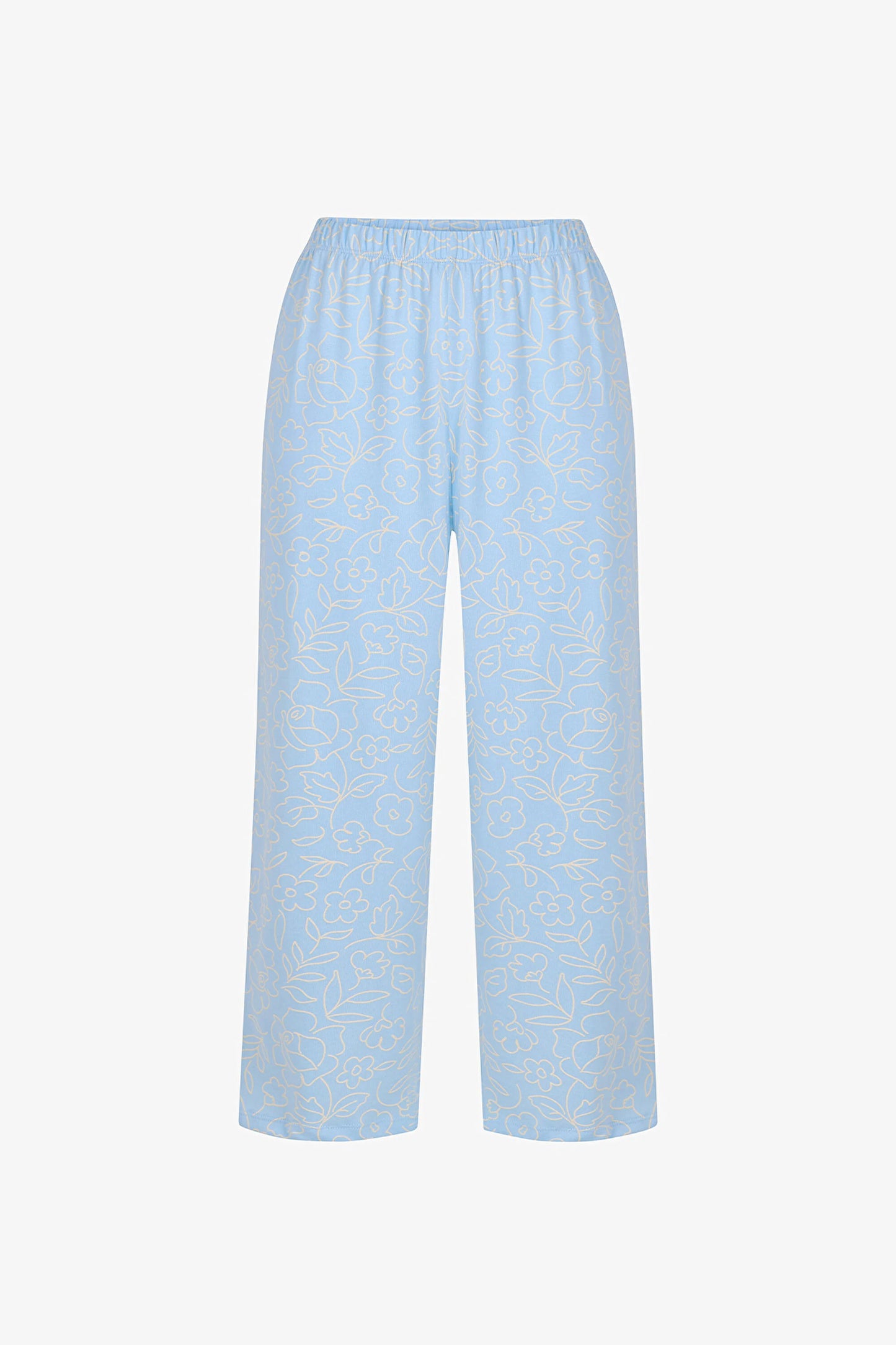Açık Mavi Wonderful Pamuklu Kapri Pijama Takımı