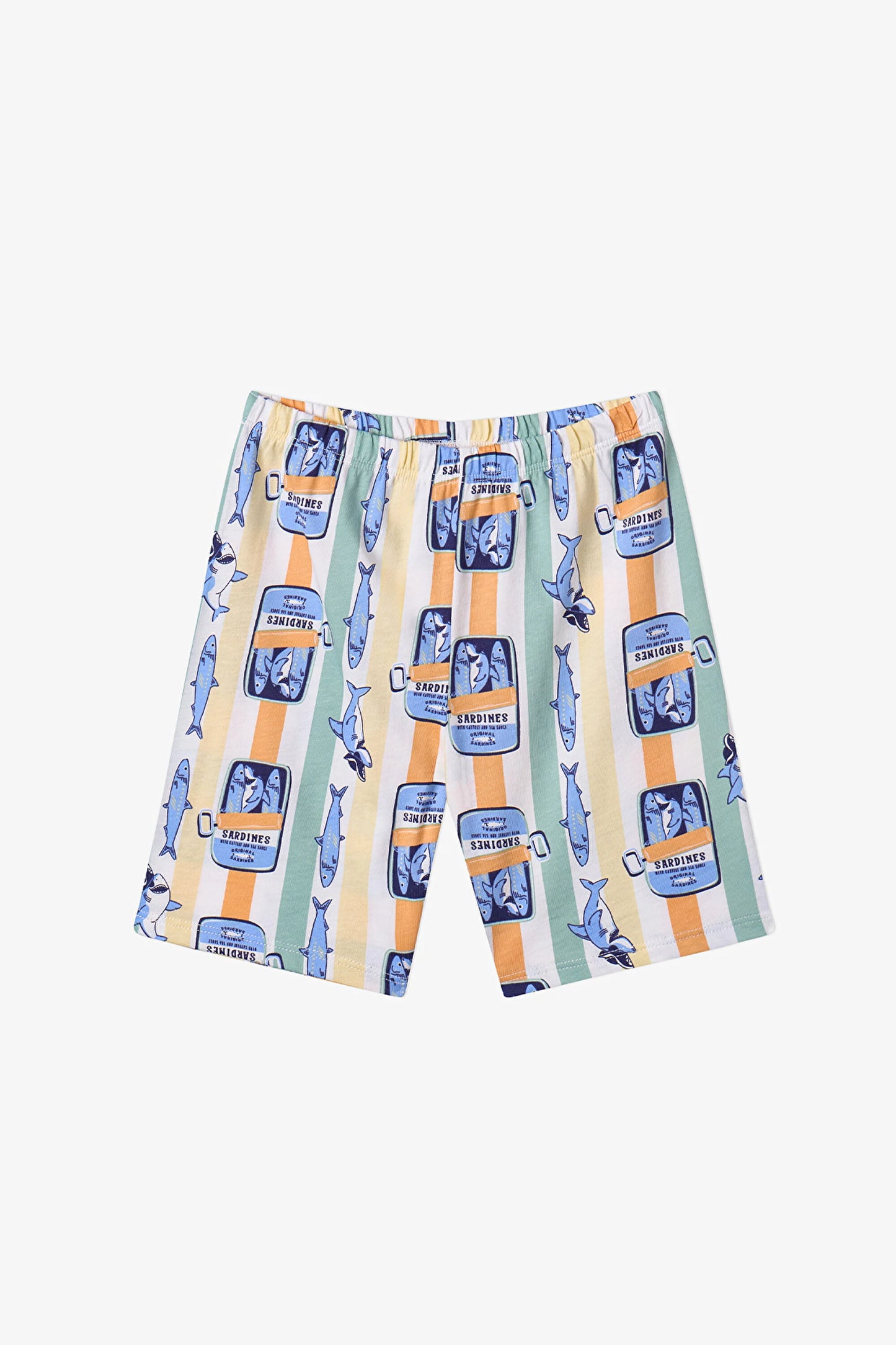 Açık Turuncu Erkek Çocuk Sharkines Pamuklu 2'li Pijama Takımı