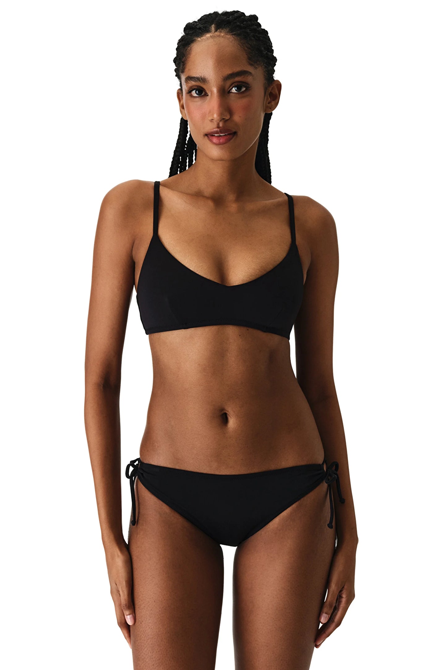 Siyah Front V Bikini Üstü