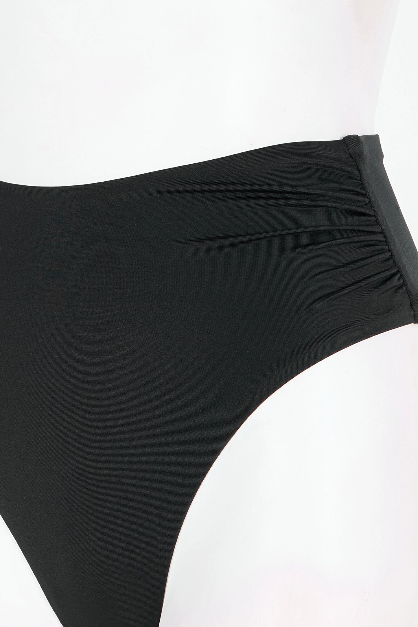 Siyah High Büzgülü Bikini Altı