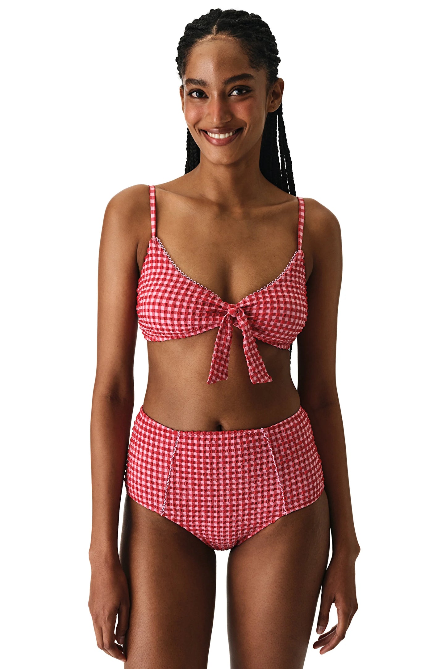 Renkli Paulina Üçgen Knot Bikini Üstü