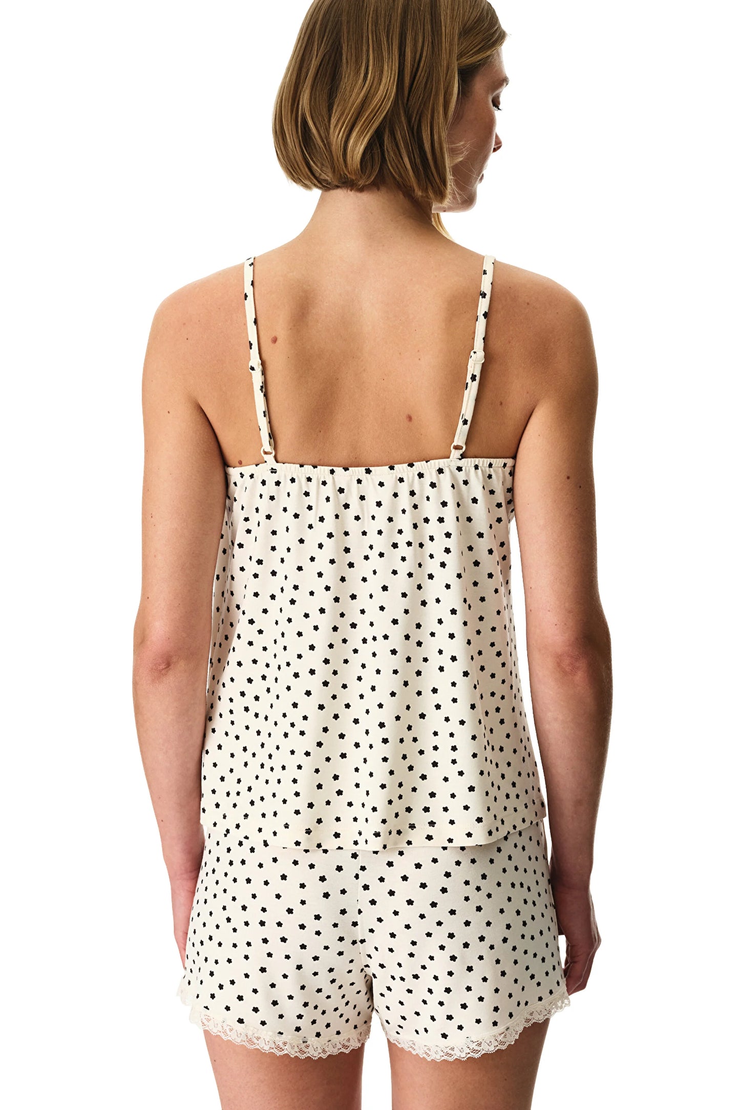 Bej Fleur Şortlu Pijama Takımı