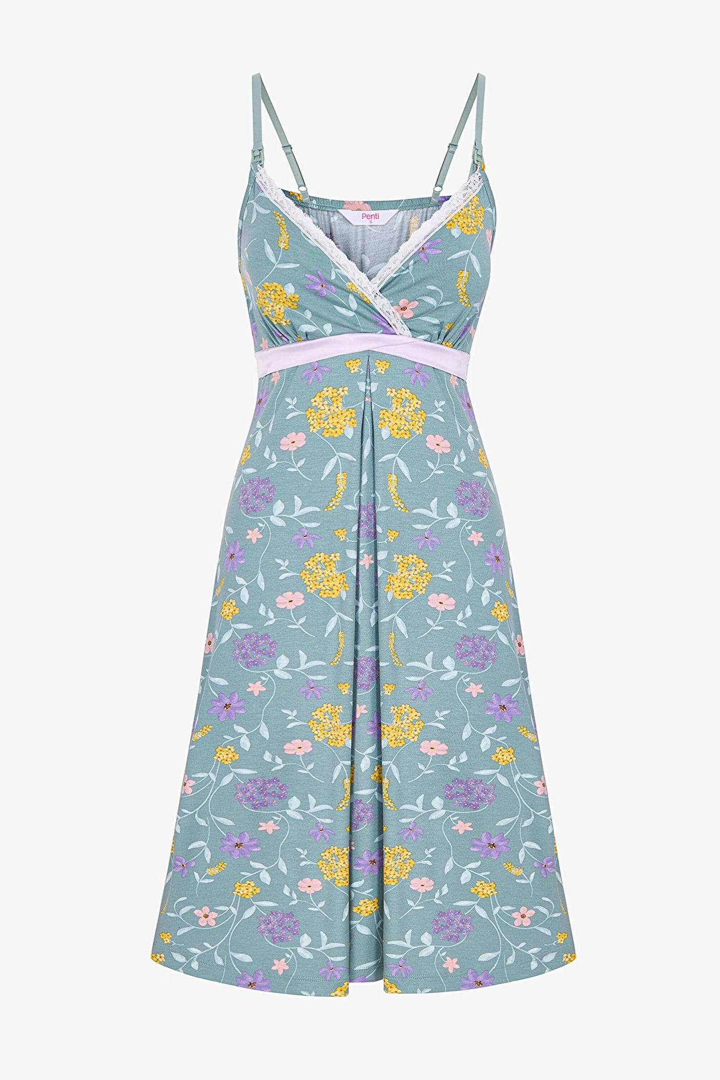 Mint Yeşili Mama Blossom Gecelik