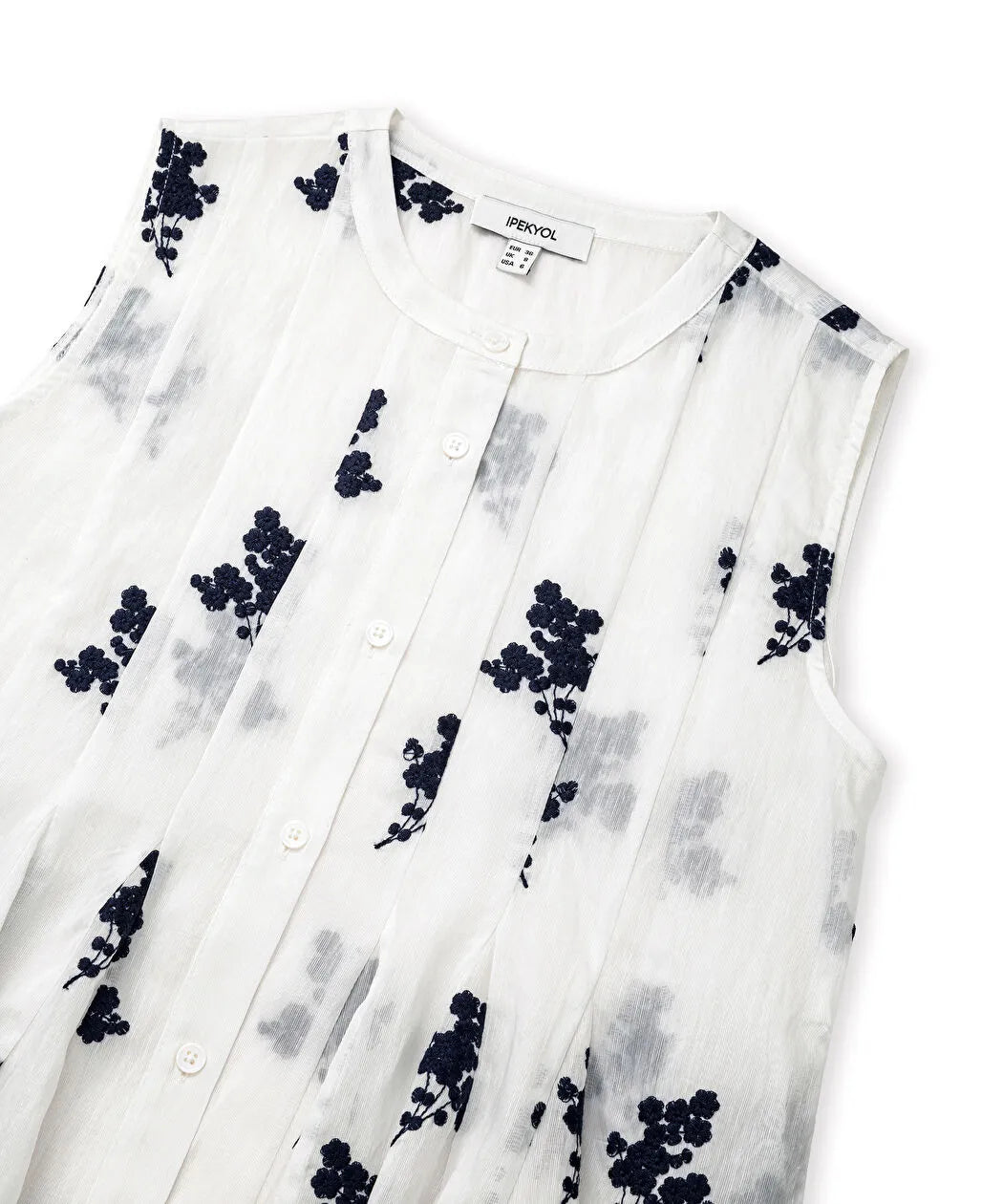 Beyaz Floral Nakışlı Volanlı Bluz Is1260006096002 | Ipekyol