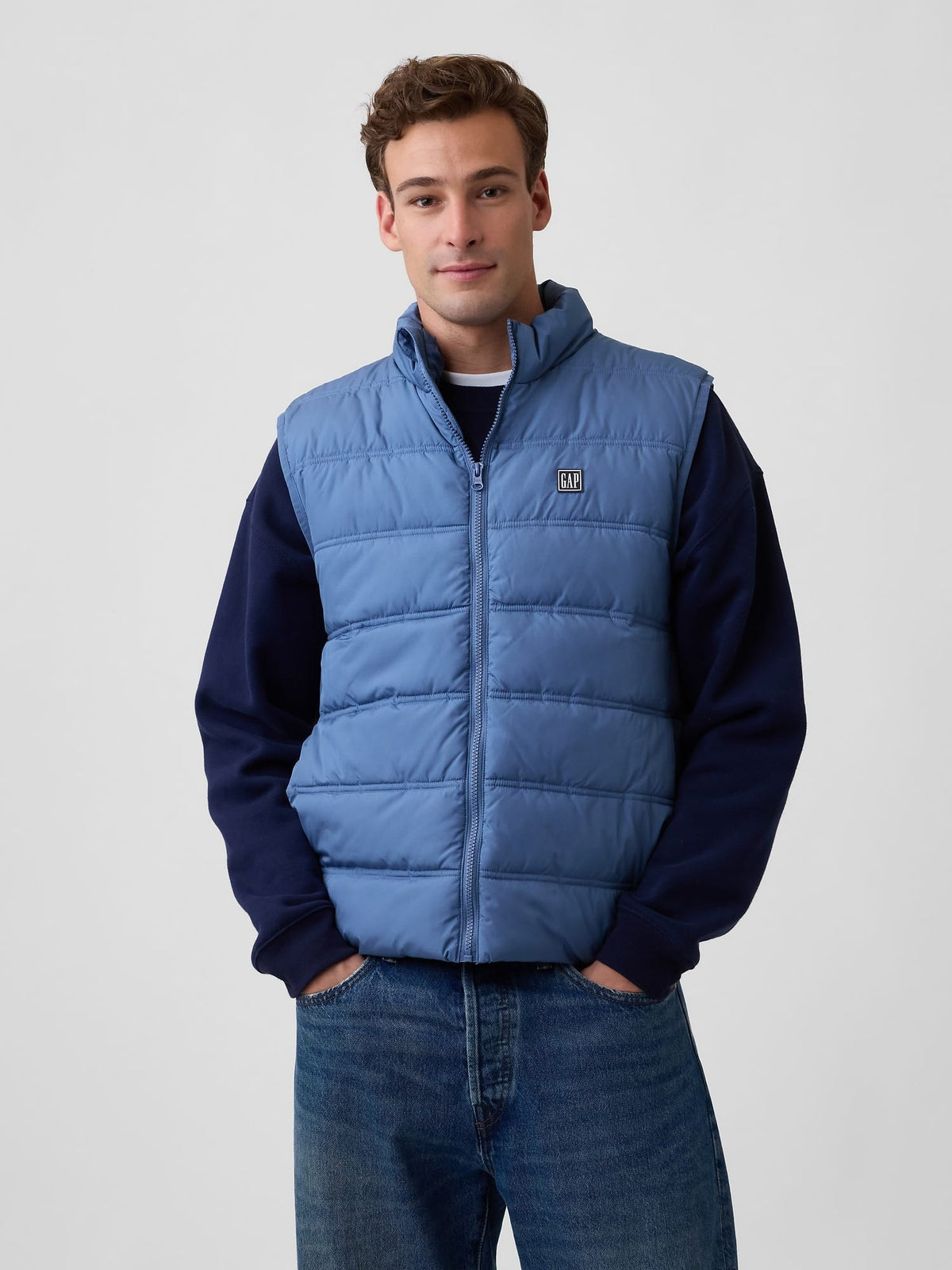 Mavi Relaxed Puffer Şişme Yelek