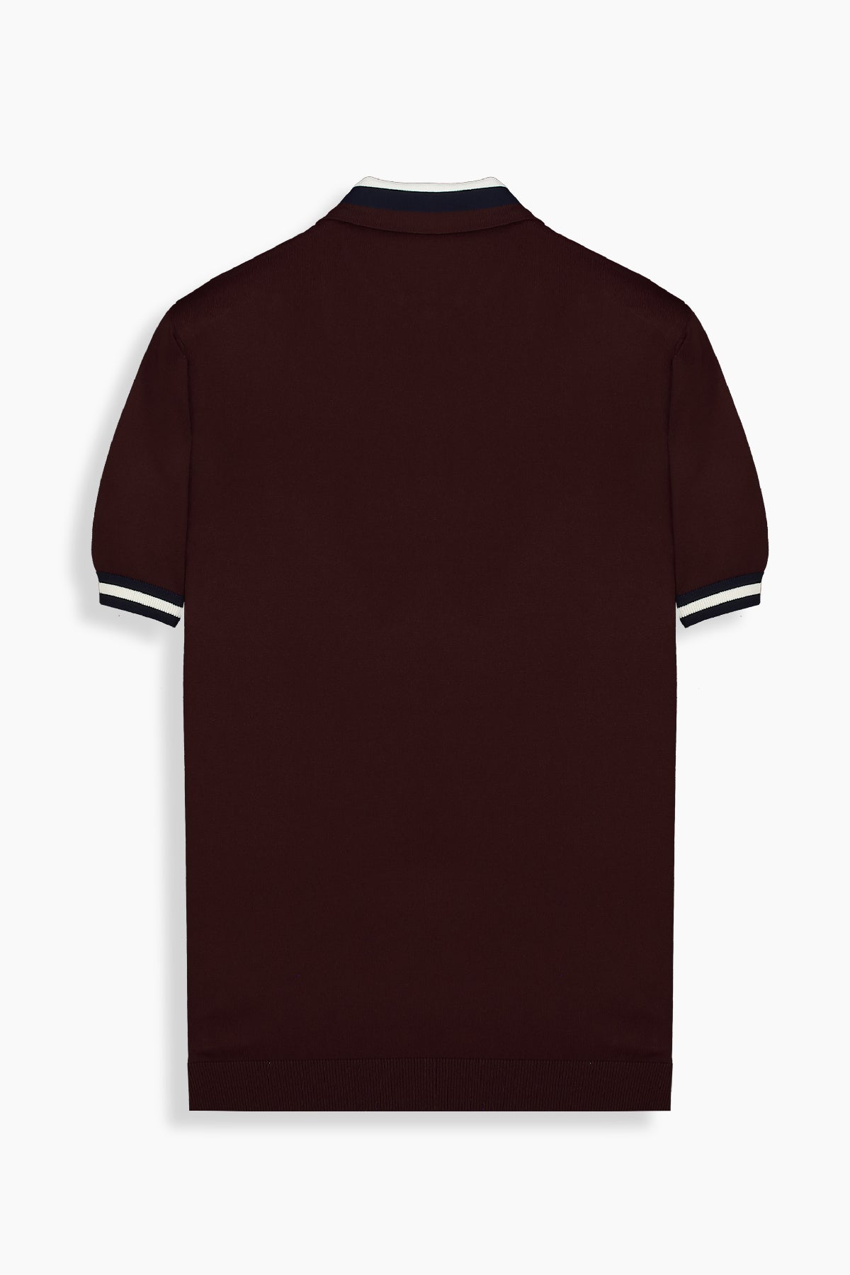 Polo Yaka Fermuarlı Bordo Triko Tişört