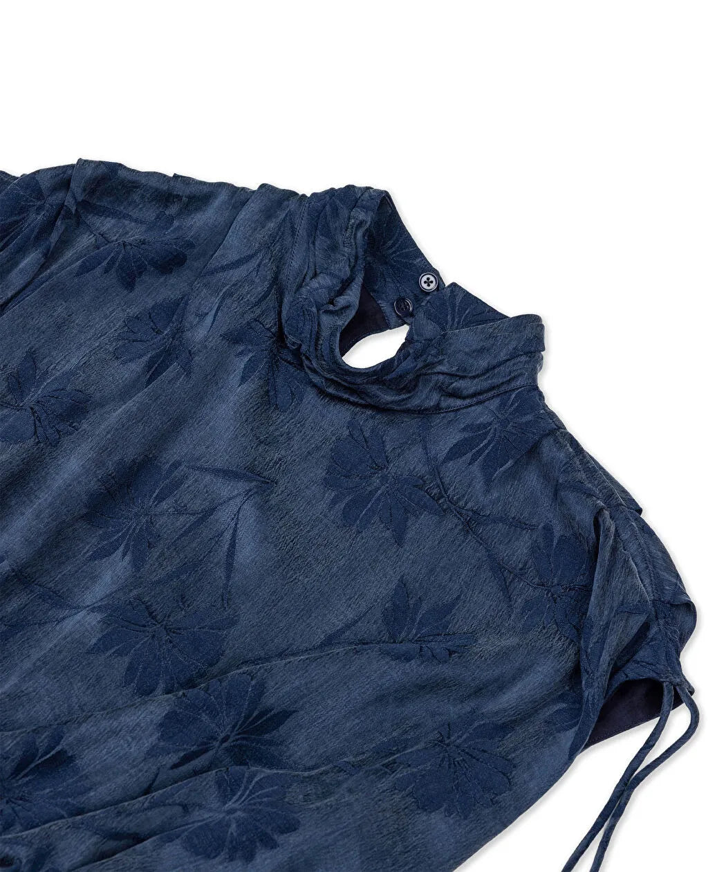 Lacivert Floral Jakarlı Midi Elbise Is1260002623015 | Ipekyol