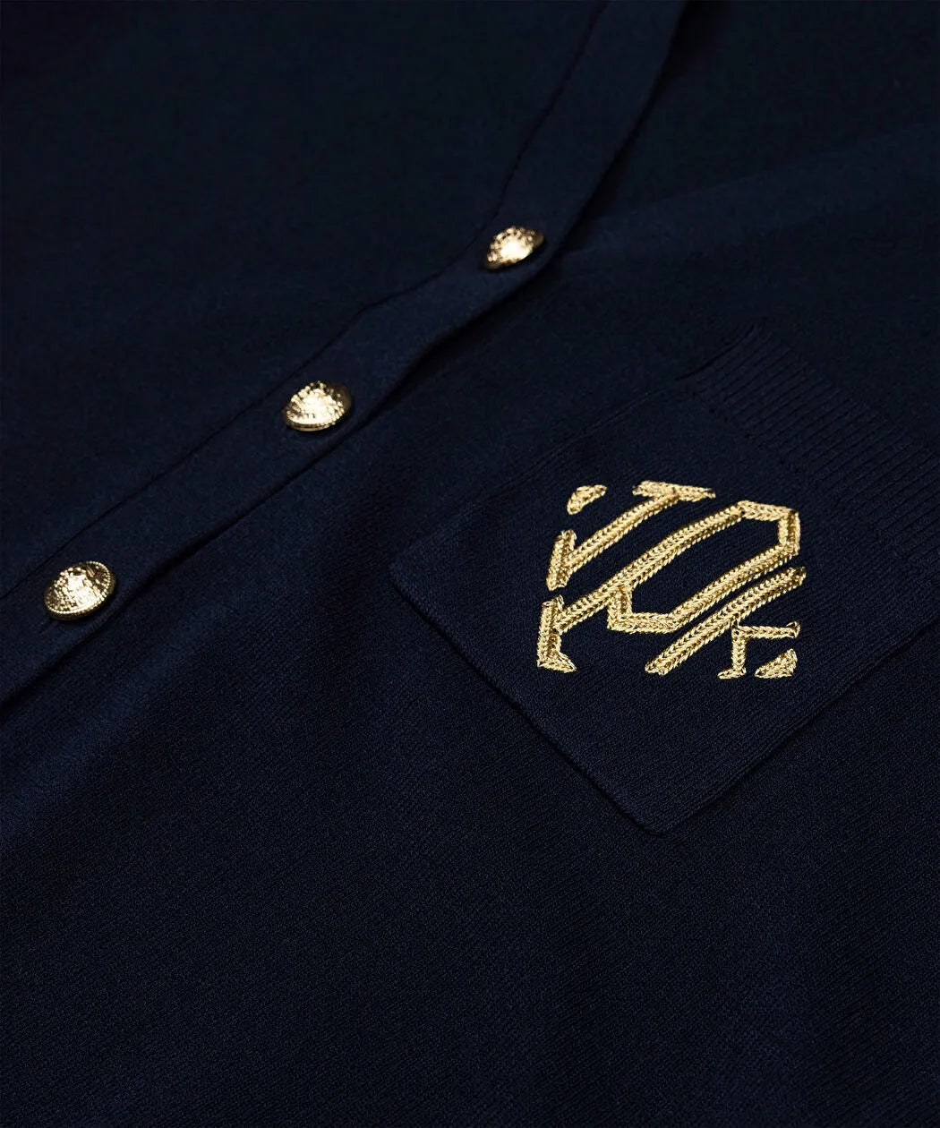 Lacivert Monogram Nakışlı Triko Is1260050163015 | Ipekyol