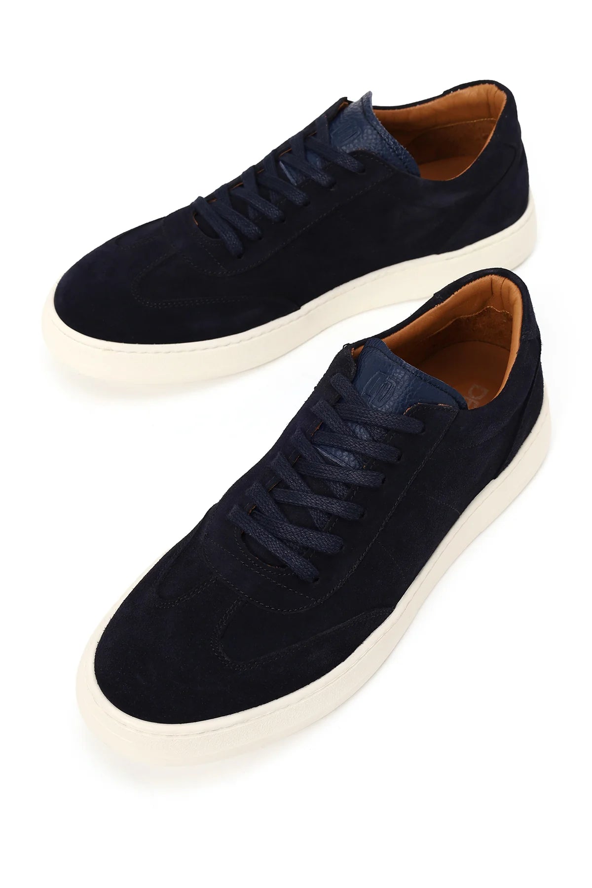 Erkek Lacivert Bağcıklı Kalın Tabanlı Süet Deri Sneaker