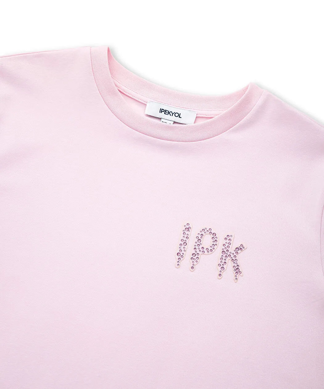 Pembe Hotfix Baskılı Lazer Kesim Tişört Iw6260070179033 | Ipekyol