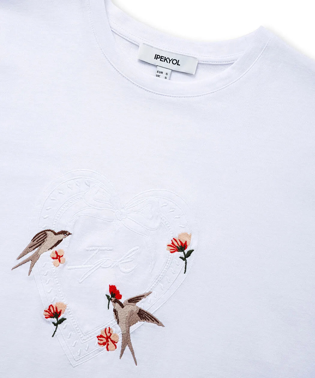 Beyaz Monogram Nakışlı Tişört Iw6260070172002 | Ipekyol