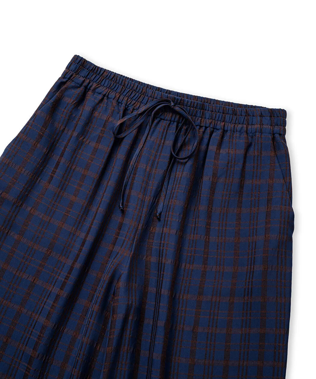 Lacivert Ekose Desen Wide Leg Pantolon Iw6260003156015 | Ipekyol